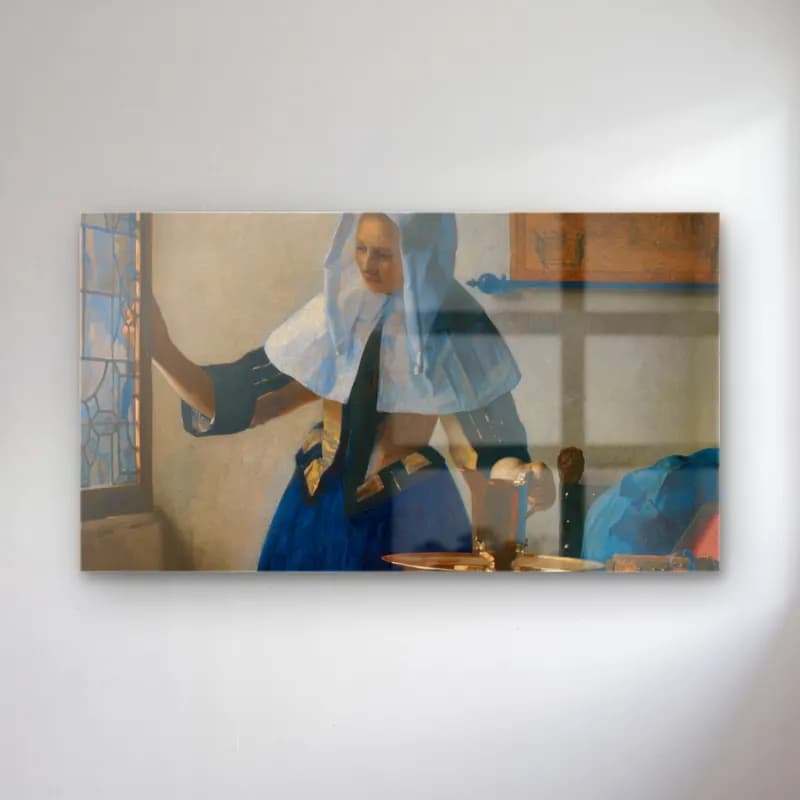 Johannes Vermeer – Young Woman with a Water Pitcher cam tablo — Johannes Vermeer – Young Woman with a Water Pitcher — yağlı boya kadın portresi