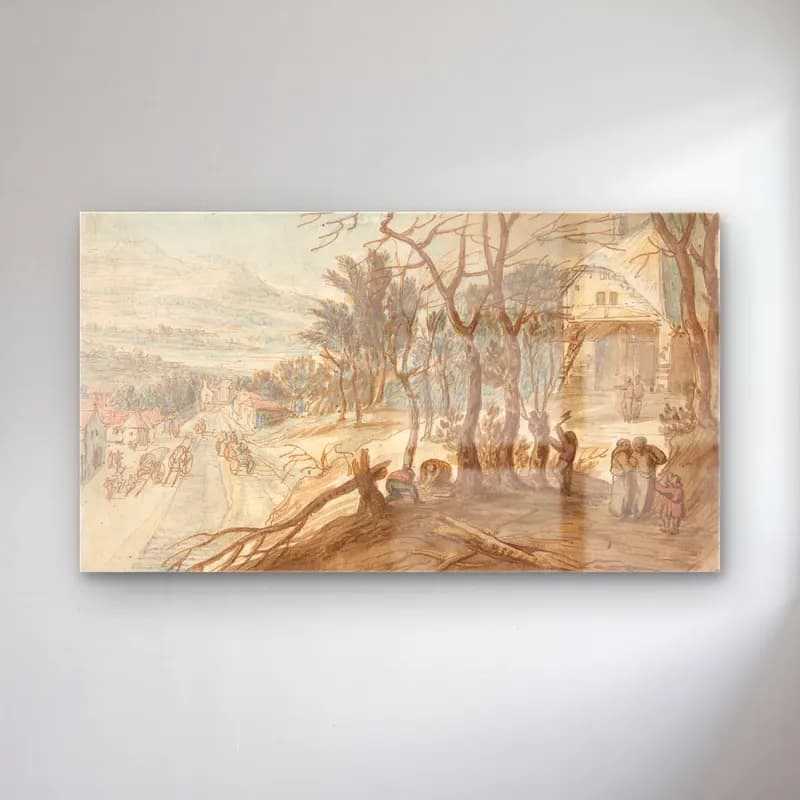 Joos de Momper – Allegory of the Months February and March cam tablo — Joos de Momper – Allegory of the Months February and March — suluboya mitolojik sahne