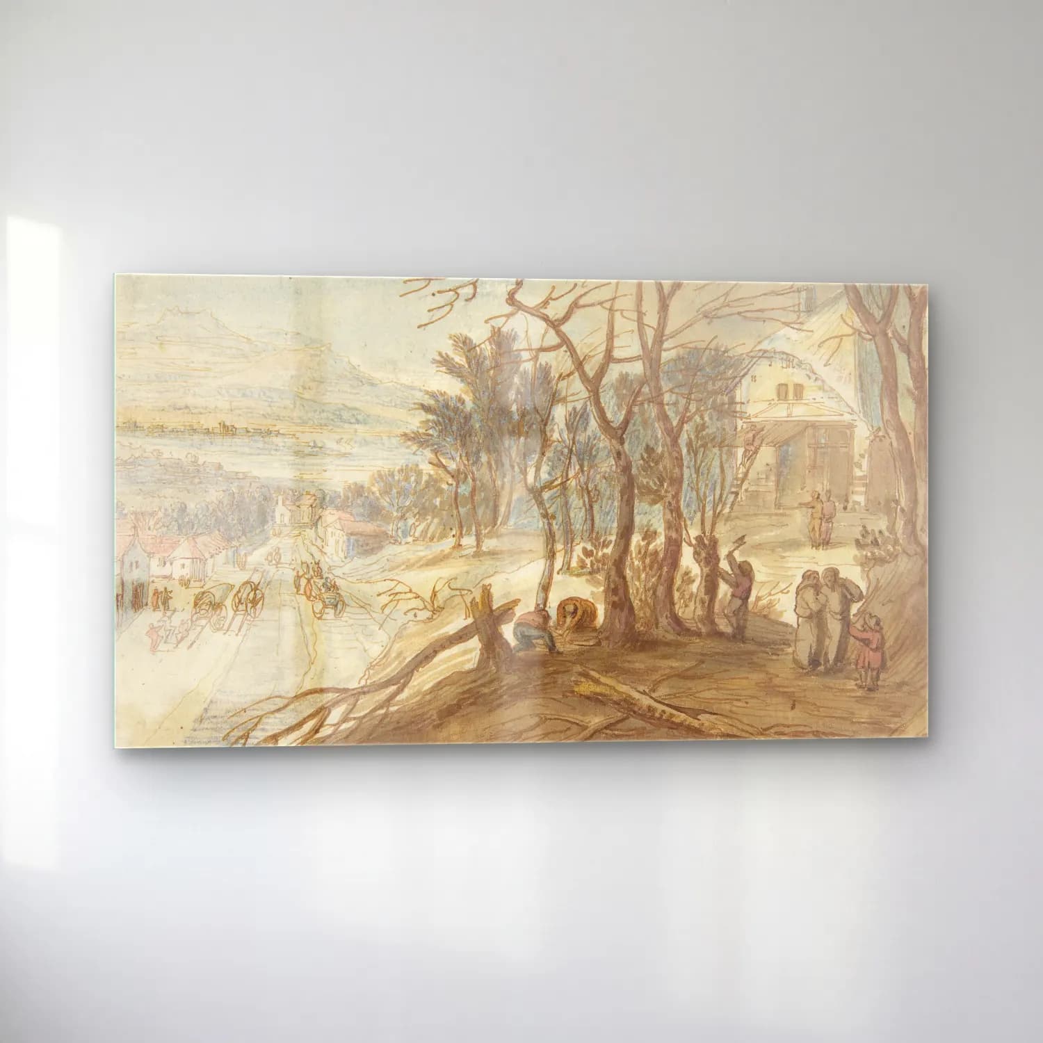 Joos de Momper – Allegory of the Months February and March cam tablo — sol açıdan görünüm