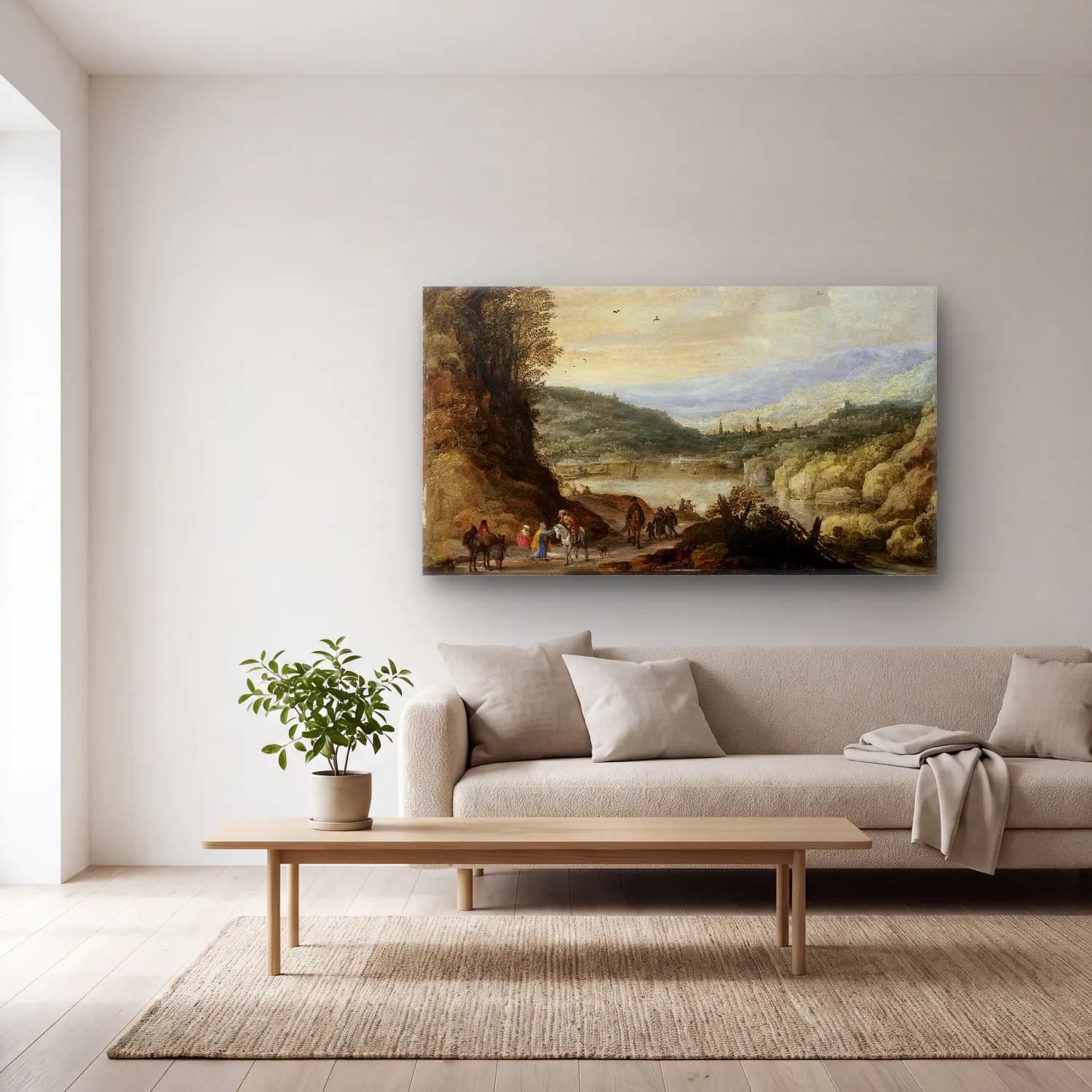 Joos de Momper – Landscape cam tablo — açık renk salonda