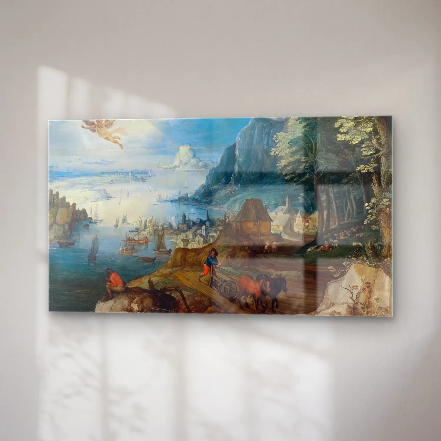 Joos de Momper – Landscape with the Fall of Icarus cam tablo — sağ açıdan görünüm