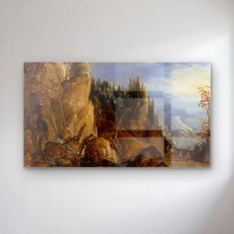 Joos de Momper – Mountain Landscape cam tablo — Joos de Momper – Mountain Landscape — yağlı boya dağ manzarası