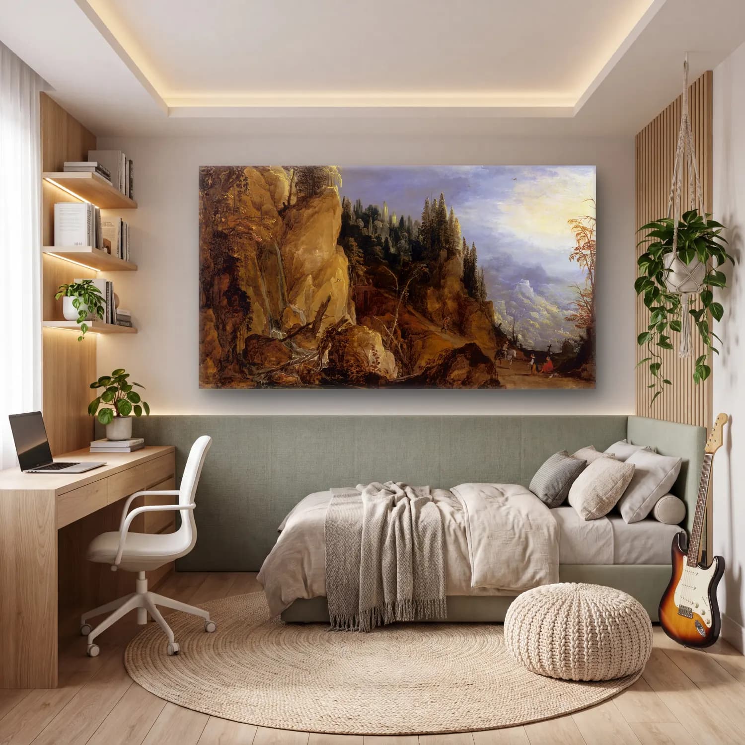 Joos de Momper – Mountain Landscape cam tablo — genç odasında