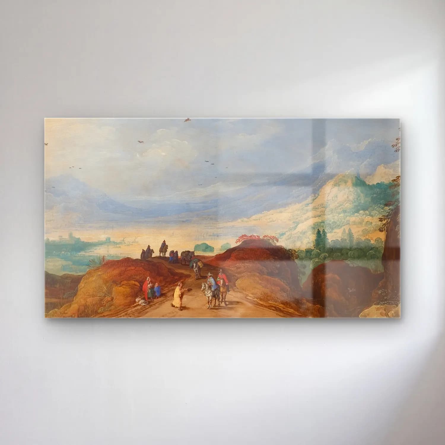 Joos de Momper – Mountain Landscape with a Lake cam tablo — Joos de Momper – Mountain Landscape with a Lake — yağlı boya dini sahne