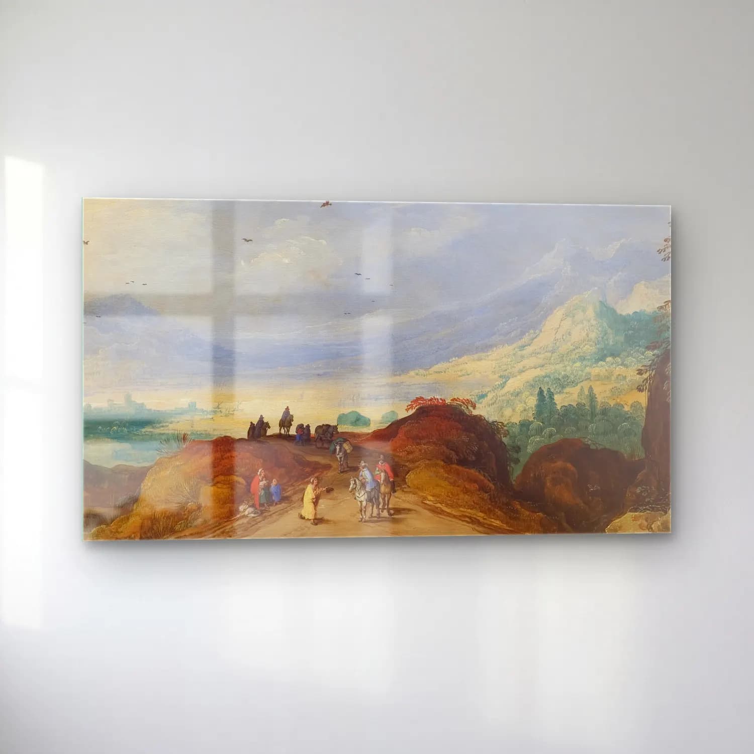 Joos de Momper – Mountain Landscape with a Lake cam tablo — sol açıdan görünüm