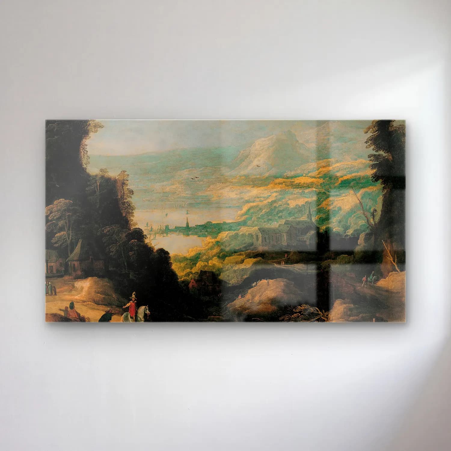 Joos de Momper – Mountain Landscape – Yeşil Tonlar cam tablo — Joos de Momper – Mountain Landscape – Yeşil Tonlar — yağlı boya dağ manzarası