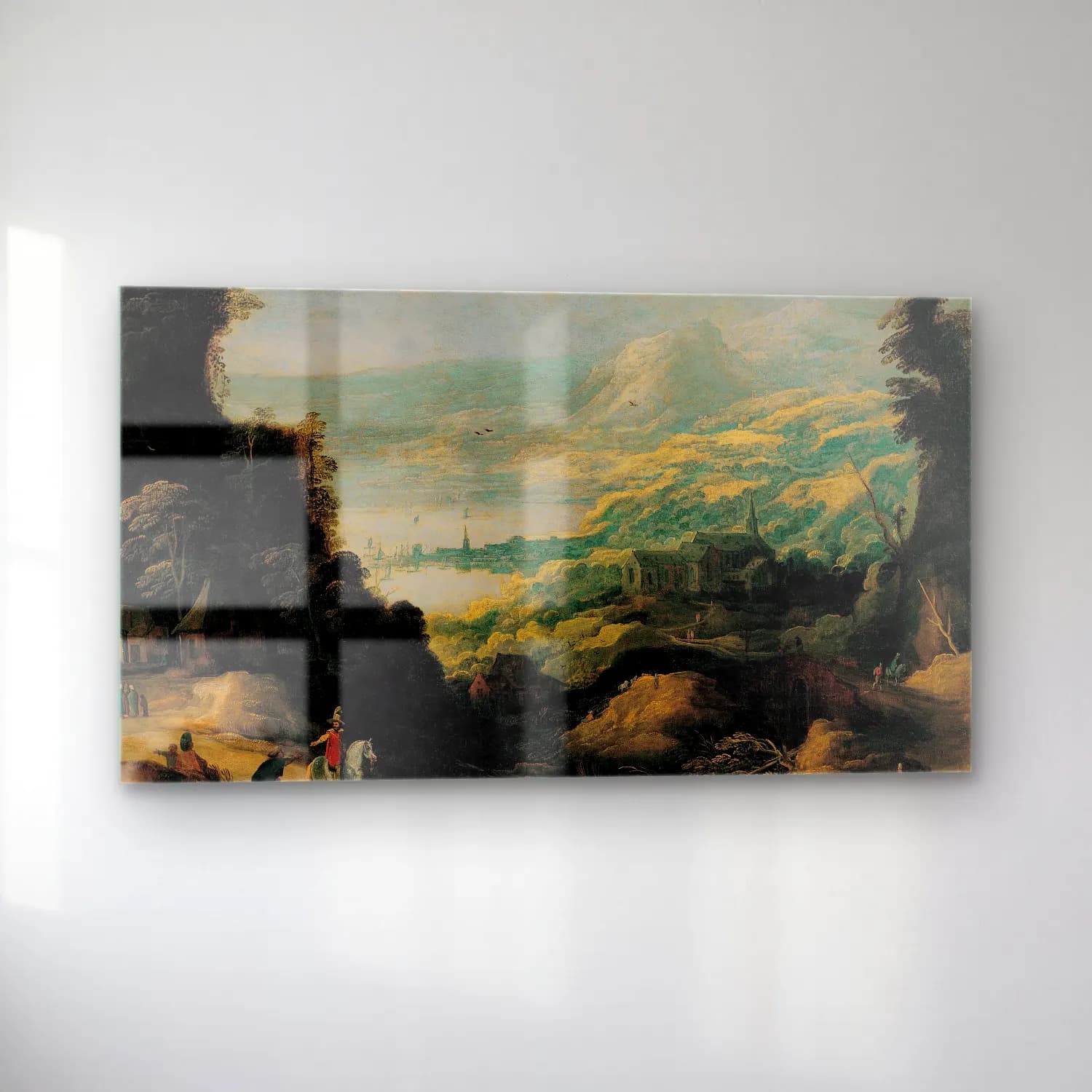 Joos de Momper – Mountain Landscape – Yeşil Tonlar cam tablo — sol açıdan görünüm