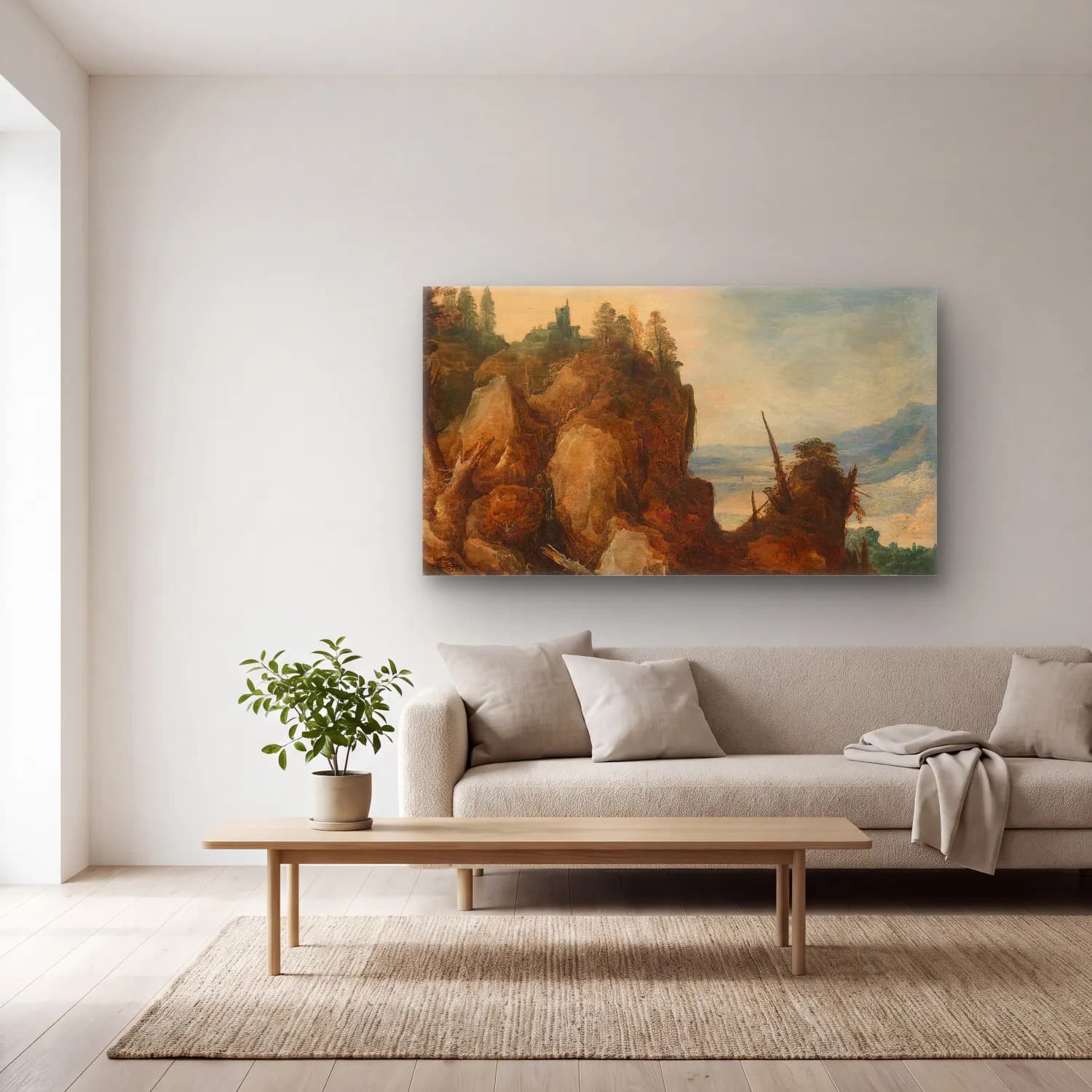 Joos de Momper – Mountain view cam tablo — açık renk salonda
