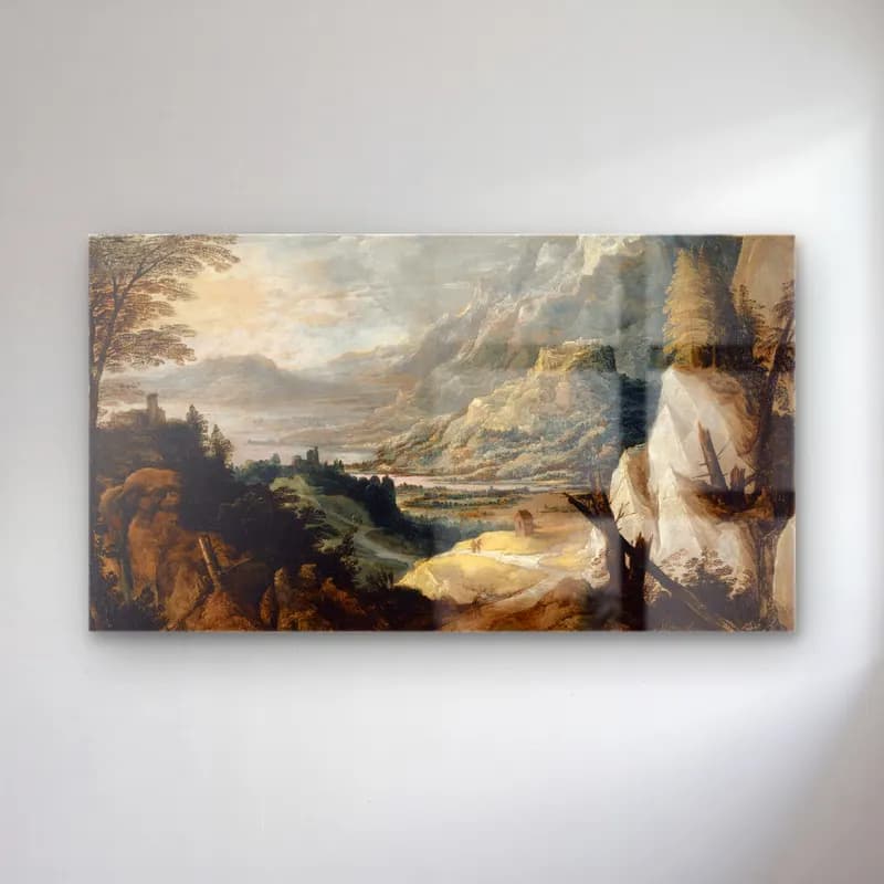 Joos de Momper – Mountainous Landscape cam tablo — Joos de Momper – Mountainous Landscape — yağlı boya dağ manzarası