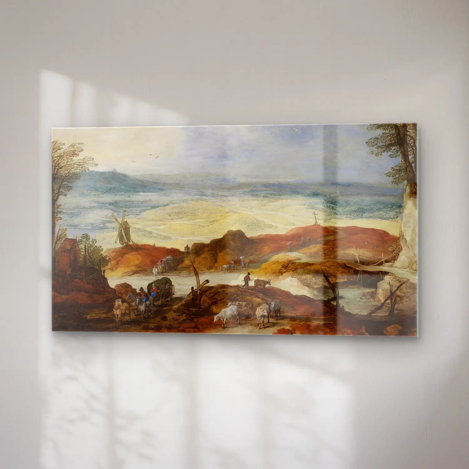 Joos de Momper – Sandy landscape with travellers and cattle cam tablo — sağ açıdan görünüm