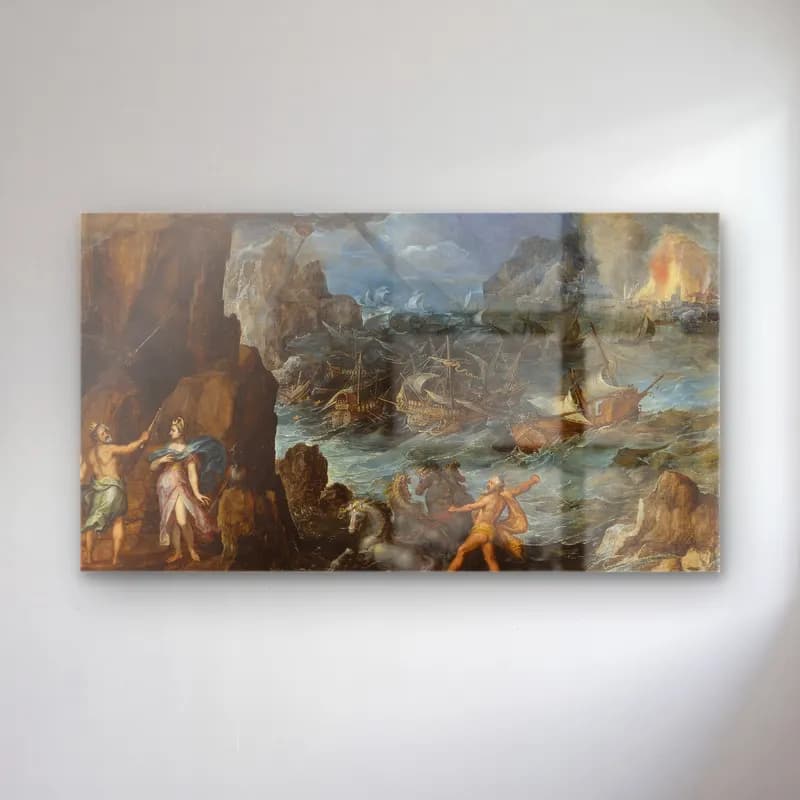 Joos de Momper – Shipwreck of the Greek Fleet on the Voyage Home from Troy cam tablo — Joos de Momper – Shipwreck of the Greek Fleet on the Voyage Home from Troy — yağlı boya mitolojik sahne