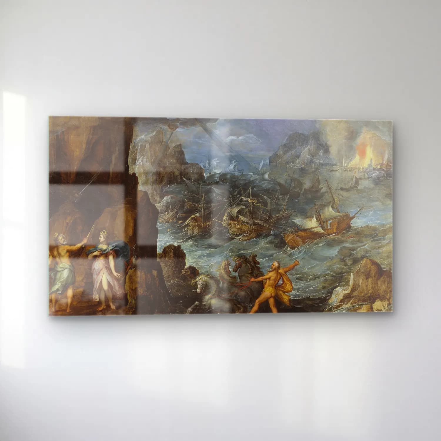 Joos de Momper – Shipwreck of the Greek Fleet on the Voyage Home from Troy cam tablo — sol açıdan görünüm