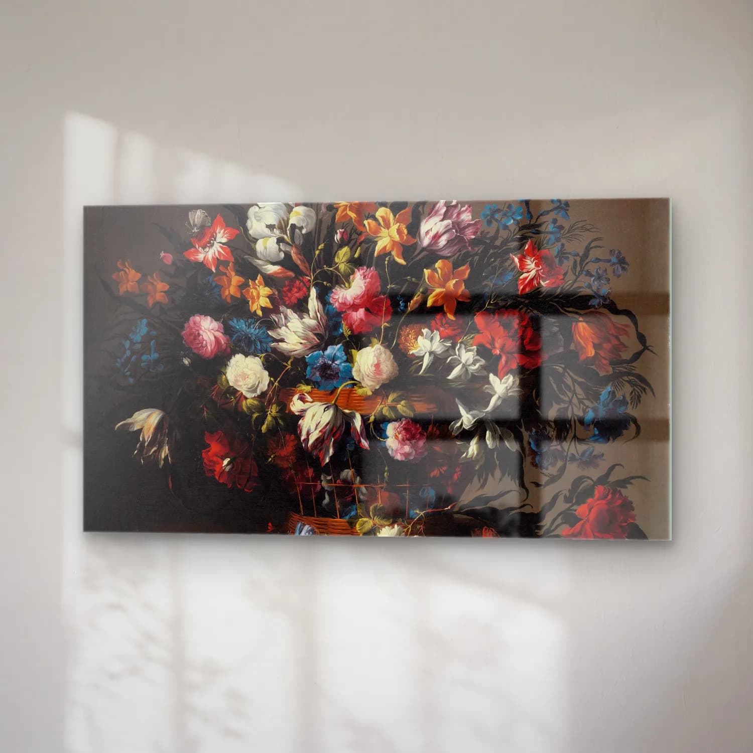 Juan de Arellano – Small Basket of Flowers cam tablo — sağ açıdan görünüm