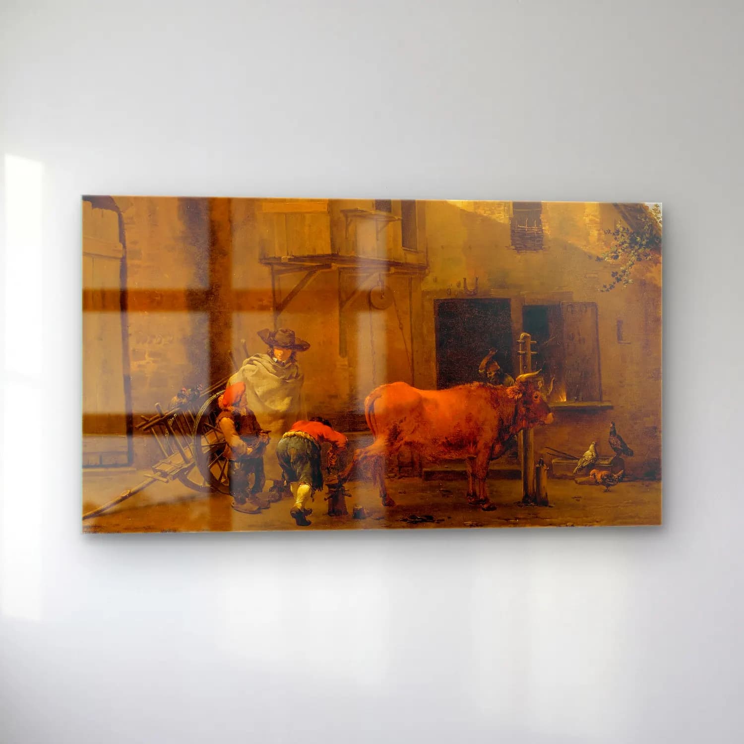 Karel Dujardin – A Smith shoeing an Ox cam tablo — sol açıdan görünüm