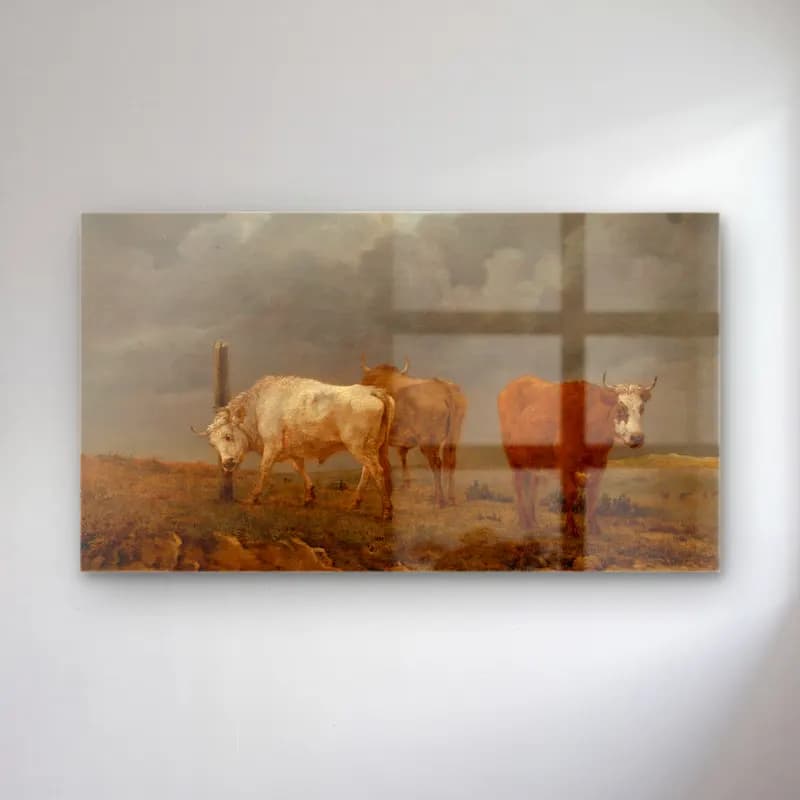 Karel Dujardin – A landscape with cattle cam tablo — Karel Dujardin – A landscape with cattle — yağlı boya i̇nek