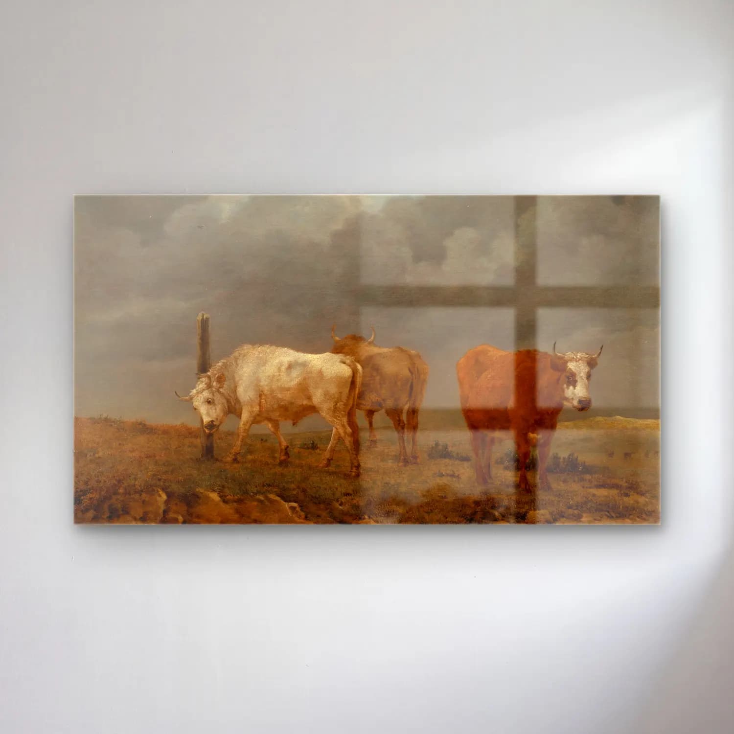 Karel Dujardin – A landscape with cattle cam tablo — Karel Dujardin – A landscape with cattle — yağlı boya i̇nek