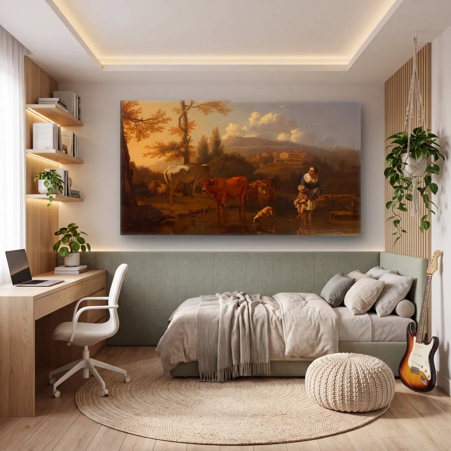 Karel Dujardin – Italian Landscape cam tablo — genç odasında