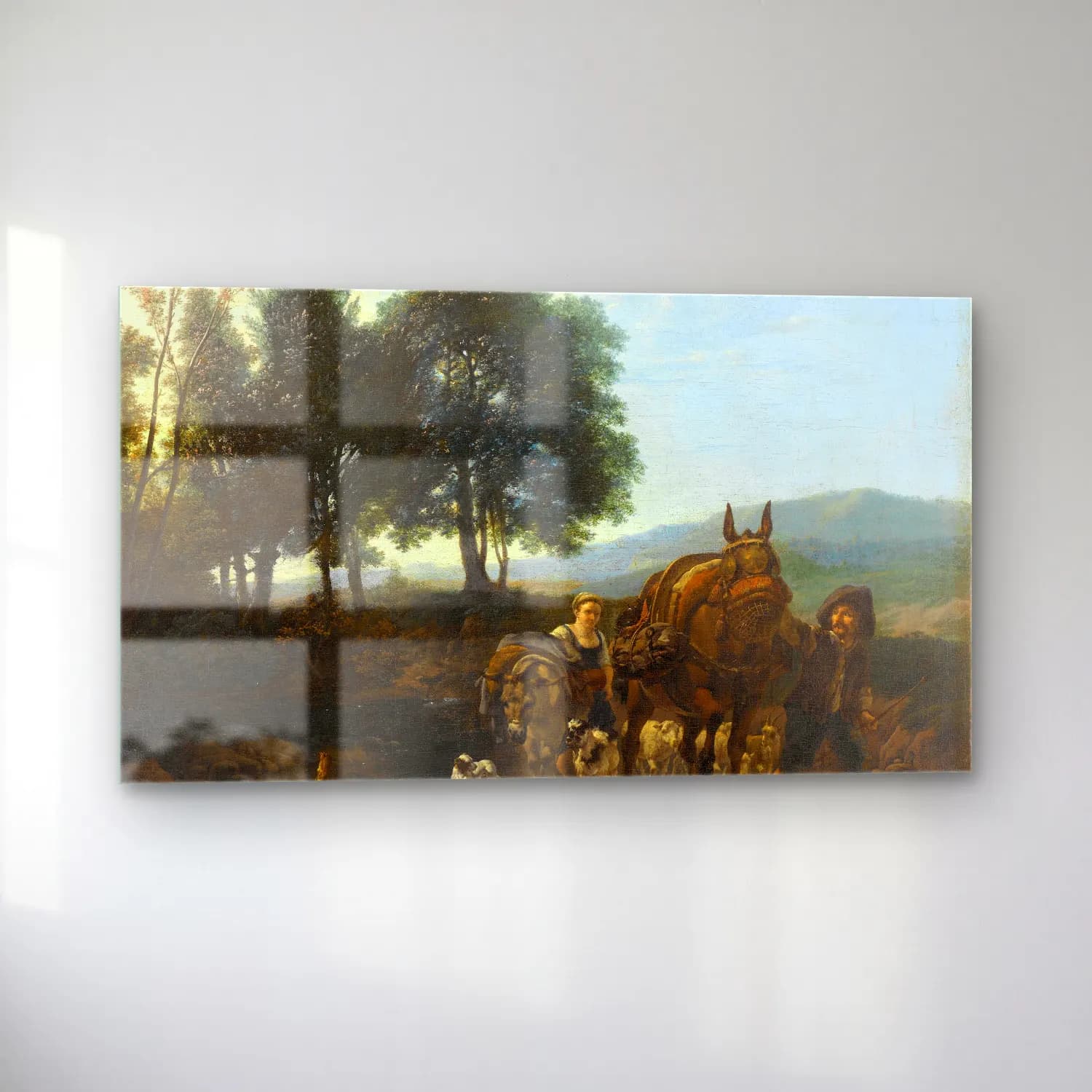 Karel Dujardin – Landscape with Mule Driver cam tablo — sol açıdan görünüm