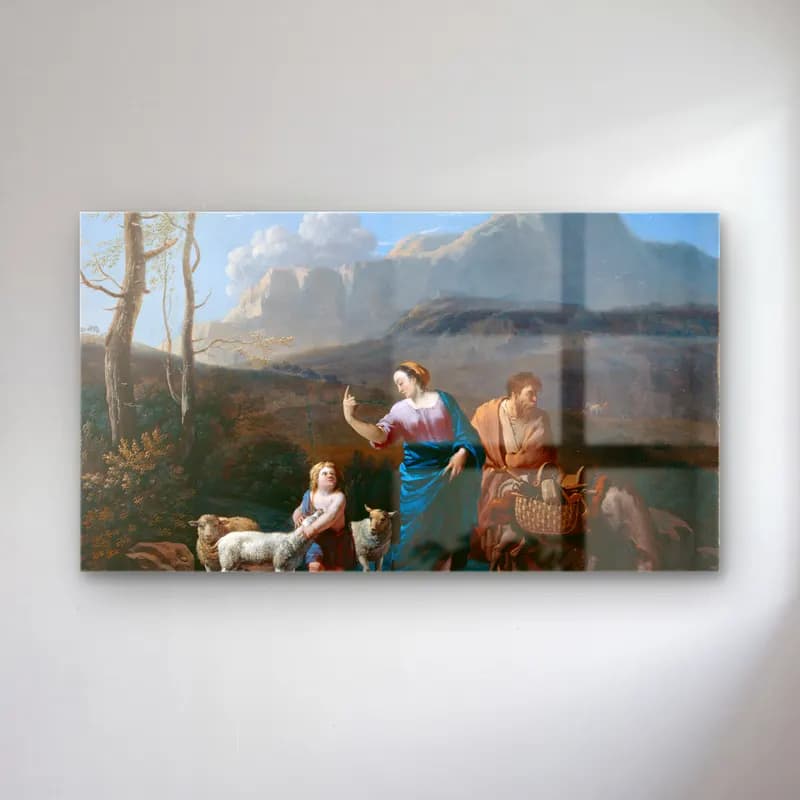Karel Dujardin – Return of the Holy Family from Egypt cam tablo — Karel Dujardin – Return of the Holy Family from Egypt — yağlı boya dini sahne