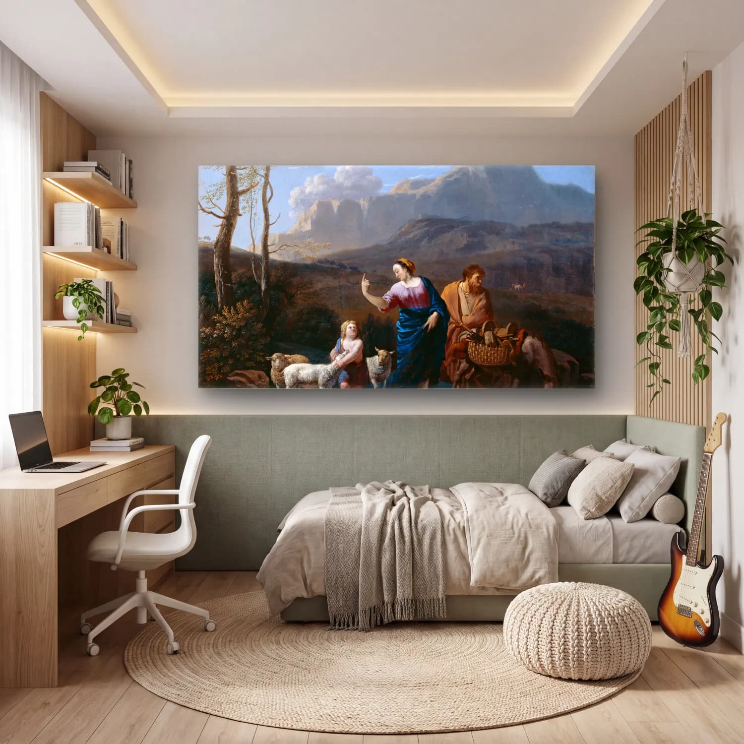 Karel Dujardin – Return of the Holy Family from Egypt cam tablo — genç odasında
