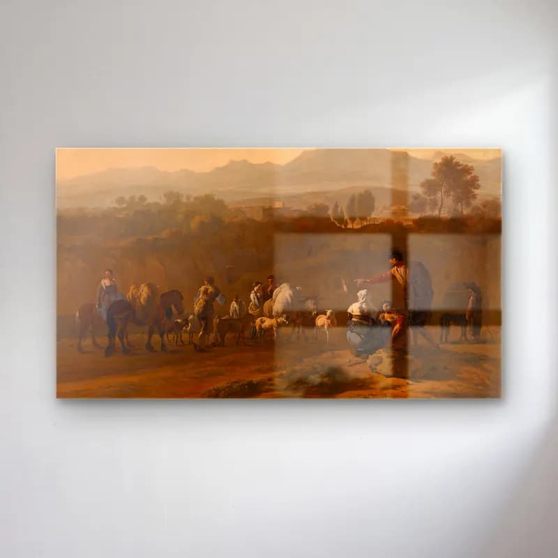 Karel Dujardin – Roman Campagna cam tablo — Karel Dujardin – Roman Campagna — yağlı boya dini sahne