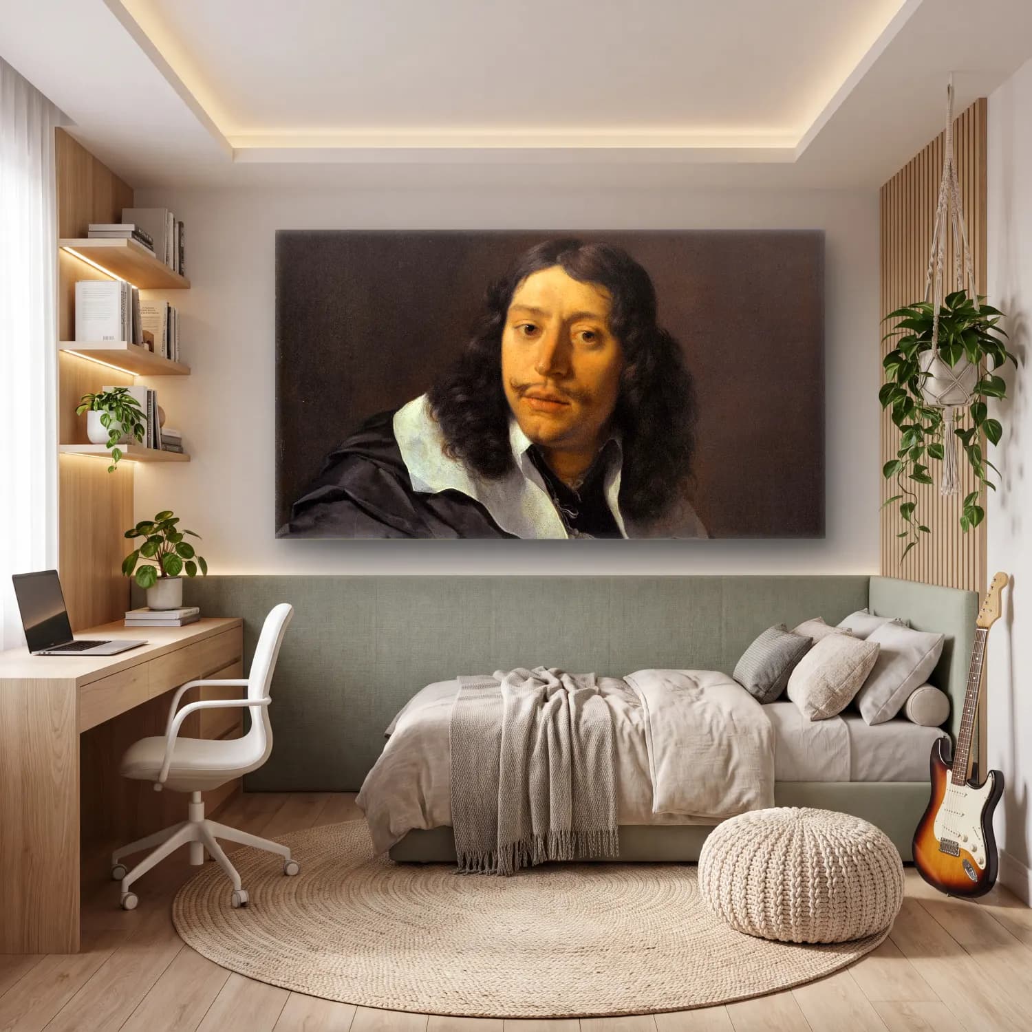 Karel Dujardin – Self-portrait cam tablo — genç odasında