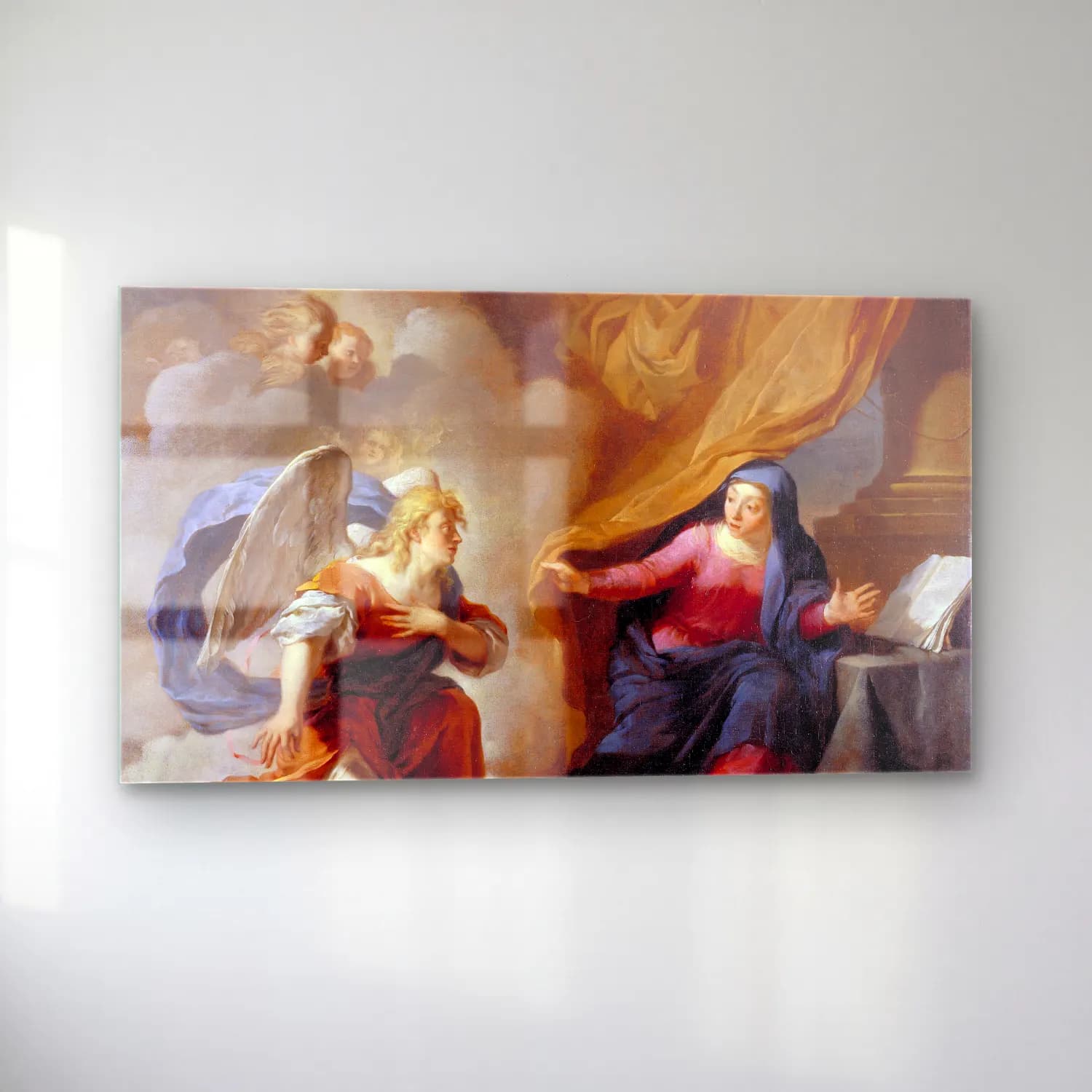 Karel Dujardin – The Annunciation cam tablo — sol açıdan görünüm