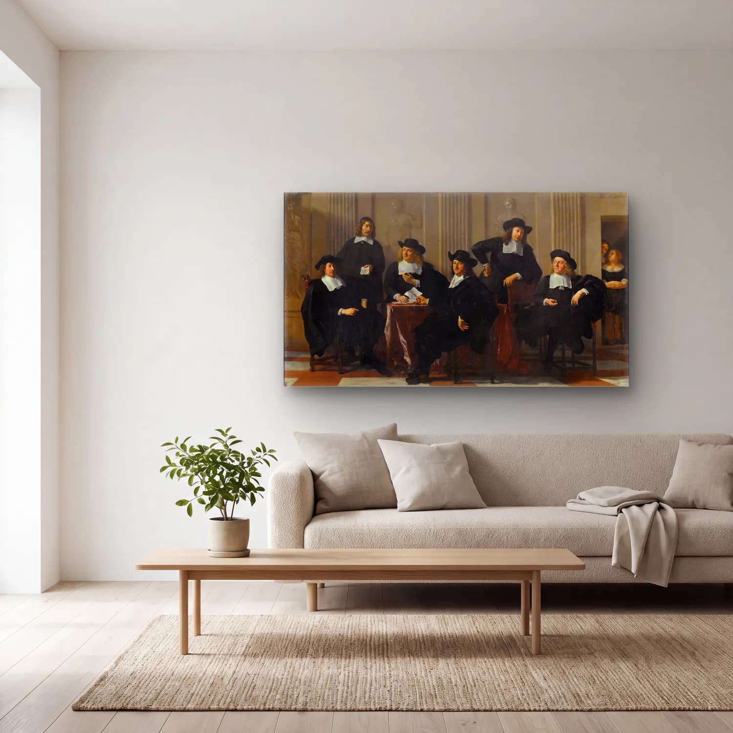 Karel Dujardin – The Regents of the Spinhuis and Nieuwe Werkhuis, Amsterdam cam tablo — açık renk salonda
