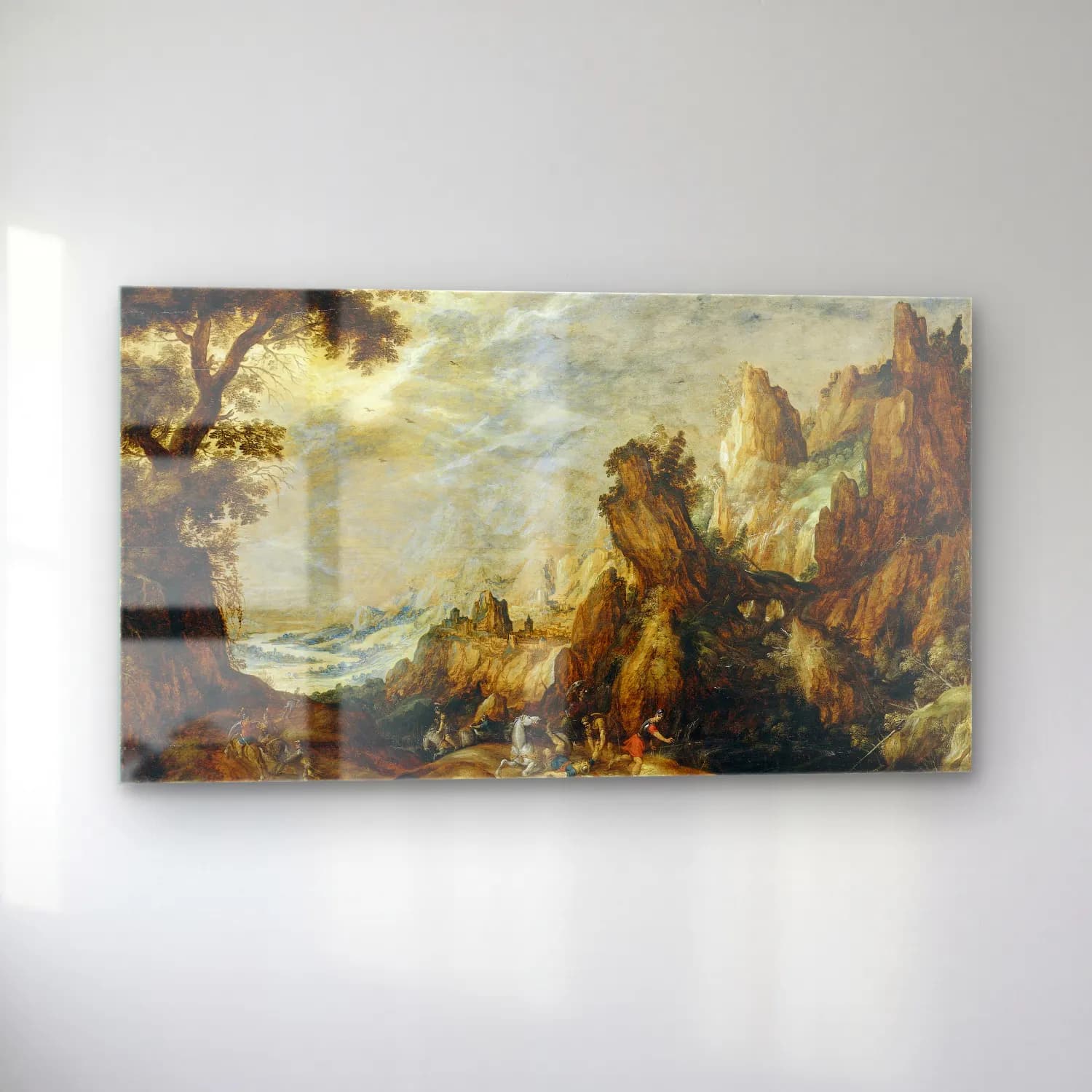 Kerstiaen de Keuninck – Landscape with Conversion of Saint Paul cam tablo — sol açıdan görünüm