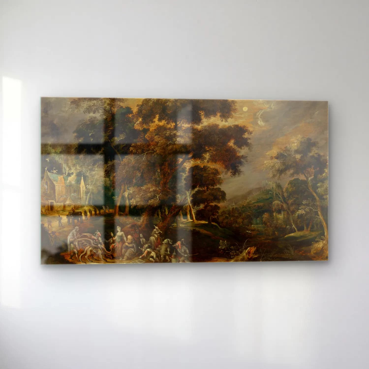 Kerstiaen de Keuninck – Landscape with the Temptation of Saint Anthony the Great cam tablo — sol açıdan görünüm