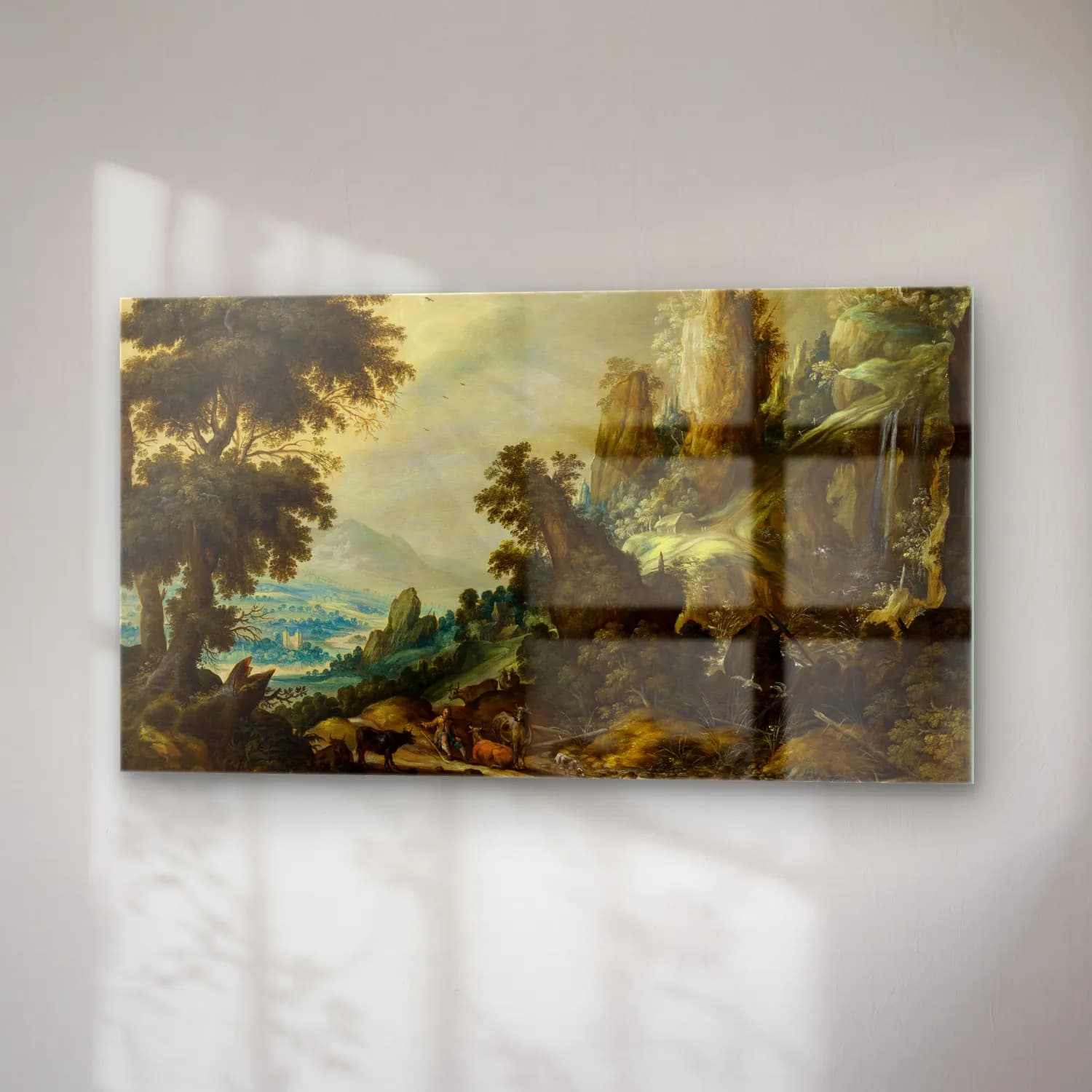 Kerstiaen de Keuninck – Mountain Landscape with Waterfall (circa 1600) cam tablo — sağ açıdan görünüm
