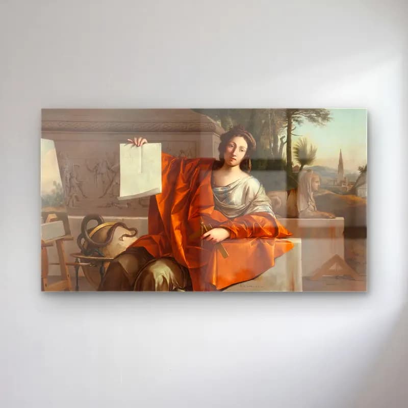 Laurent de la Hyre – Laurent de la Hyre - Allegory Of Geometry cam tablo — Laurent de la Hyre – Laurent de la Hyre - Allegory Of Geometry — yağlı boya kitap okuyan kadın