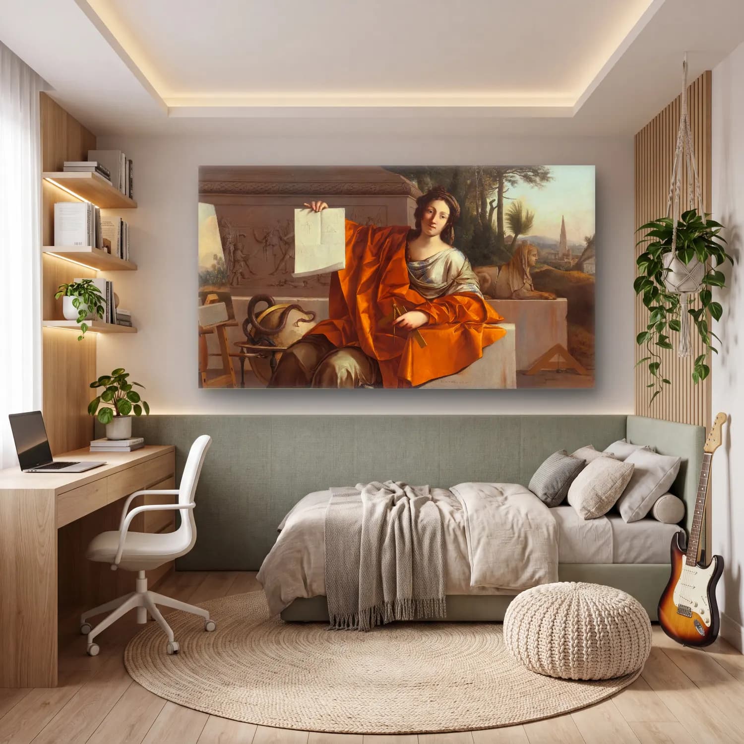 Laurent de la Hyre – Laurent de la Hyre - Allegory Of Geometry cam tablo — genç odasında
