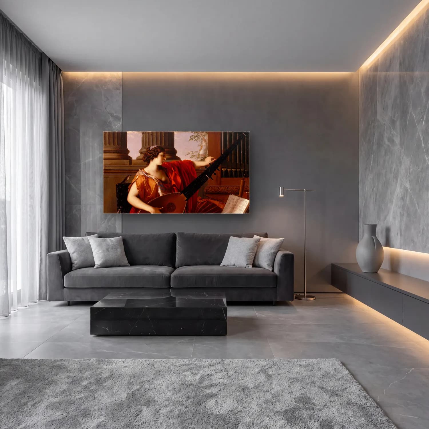 Laurent de la Hyre – Laurent de la Hyre - Allegory of Music cam tablo — lüks salon duvarında