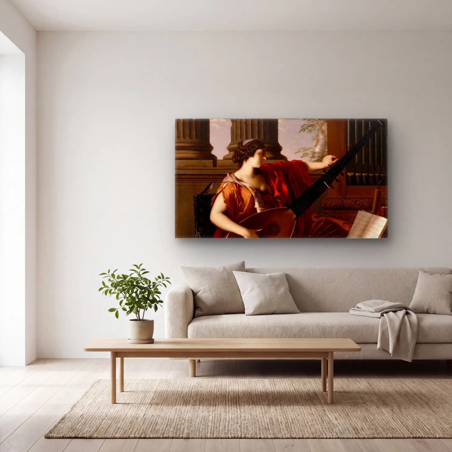 Laurent de la Hyre – Laurent de la Hyre - Allegory of Music cam tablo — açık renk salonda