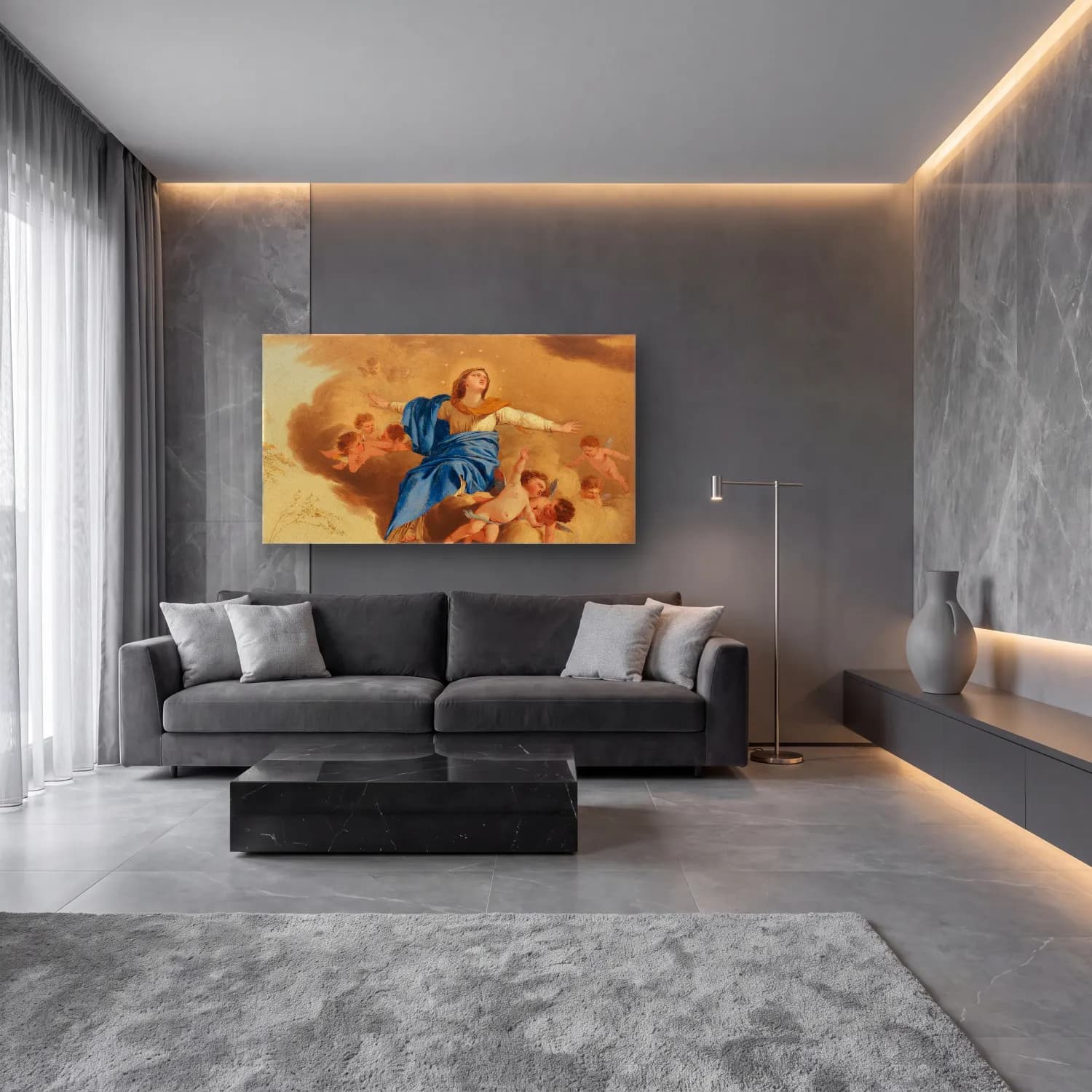 Laurent de la Hyre – Laurent de la Hyre - The Assumption (circa 1653) cam tablo — lüks salon duvarında