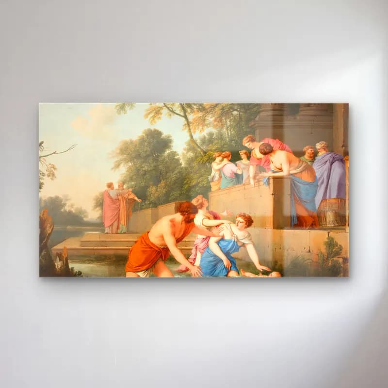 Laurent de la Hyre – Laurent de la Hyre - The Finding of Moses (between 1647 and… cam tablo — Laurent de la Hyre – Laurent de la Hyre - The Finding of Moses (between 1647 and… — pastel mitolojik sahne