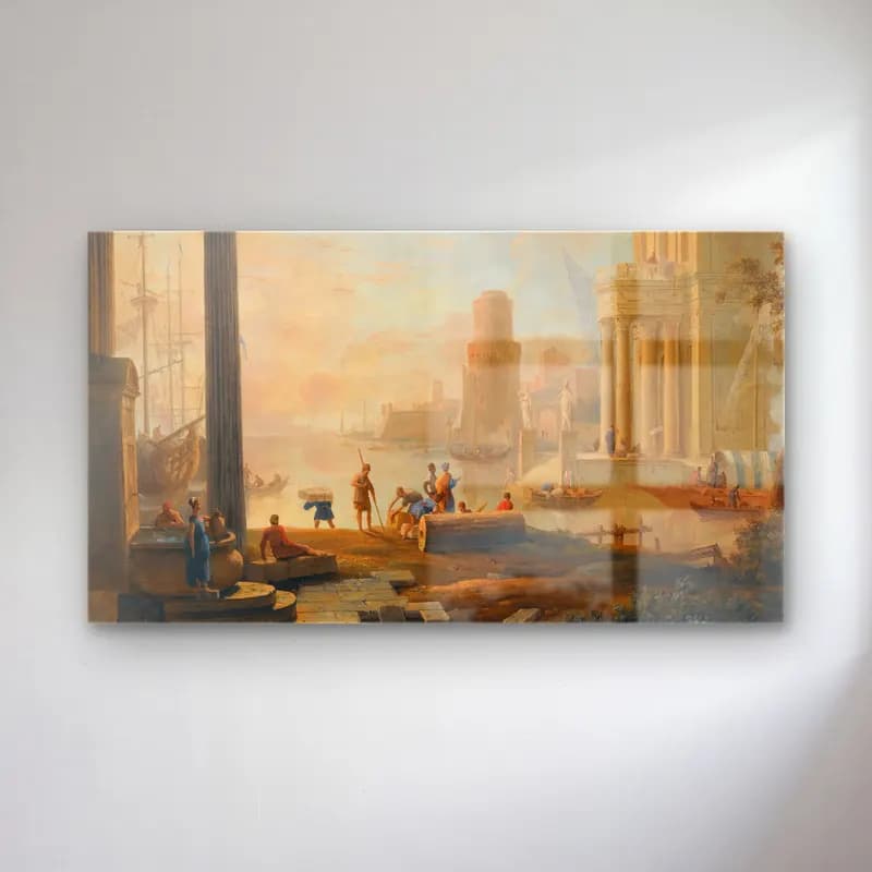 Marco Ricci – A Capriccio Of A Classical Seaport City At Sunset cam tablo — Marco Ricci – A Capriccio Of A Classical Seaport City At Sunset — yağlı boya liman ve tekneler
