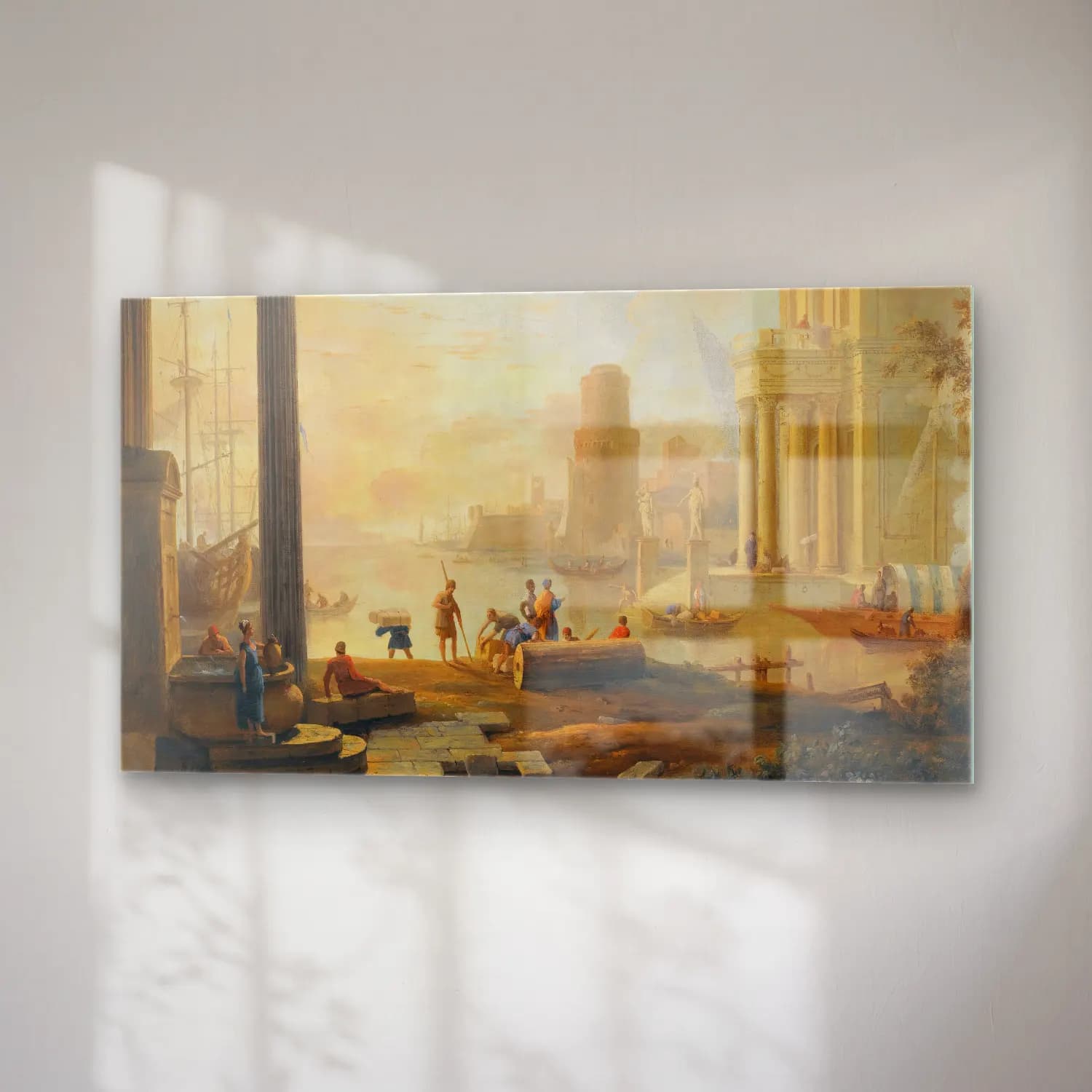 Marco Ricci – A Capriccio Of A Classical Seaport City At Sunset cam tablo — sağ açıdan görünüm