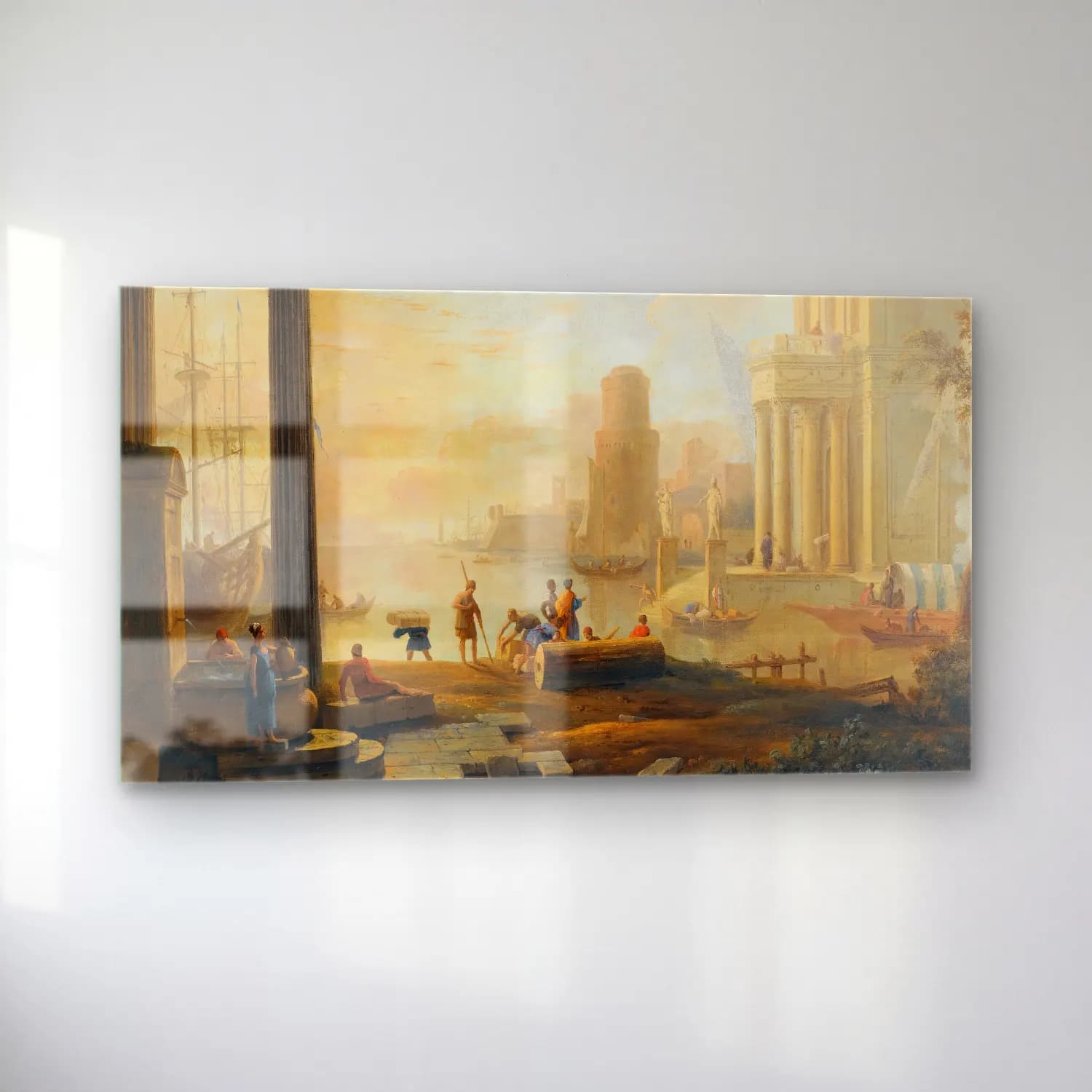 Marco Ricci – A Capriccio Of A Classical Seaport City At Sunset cam tablo — sol açıdan görünüm