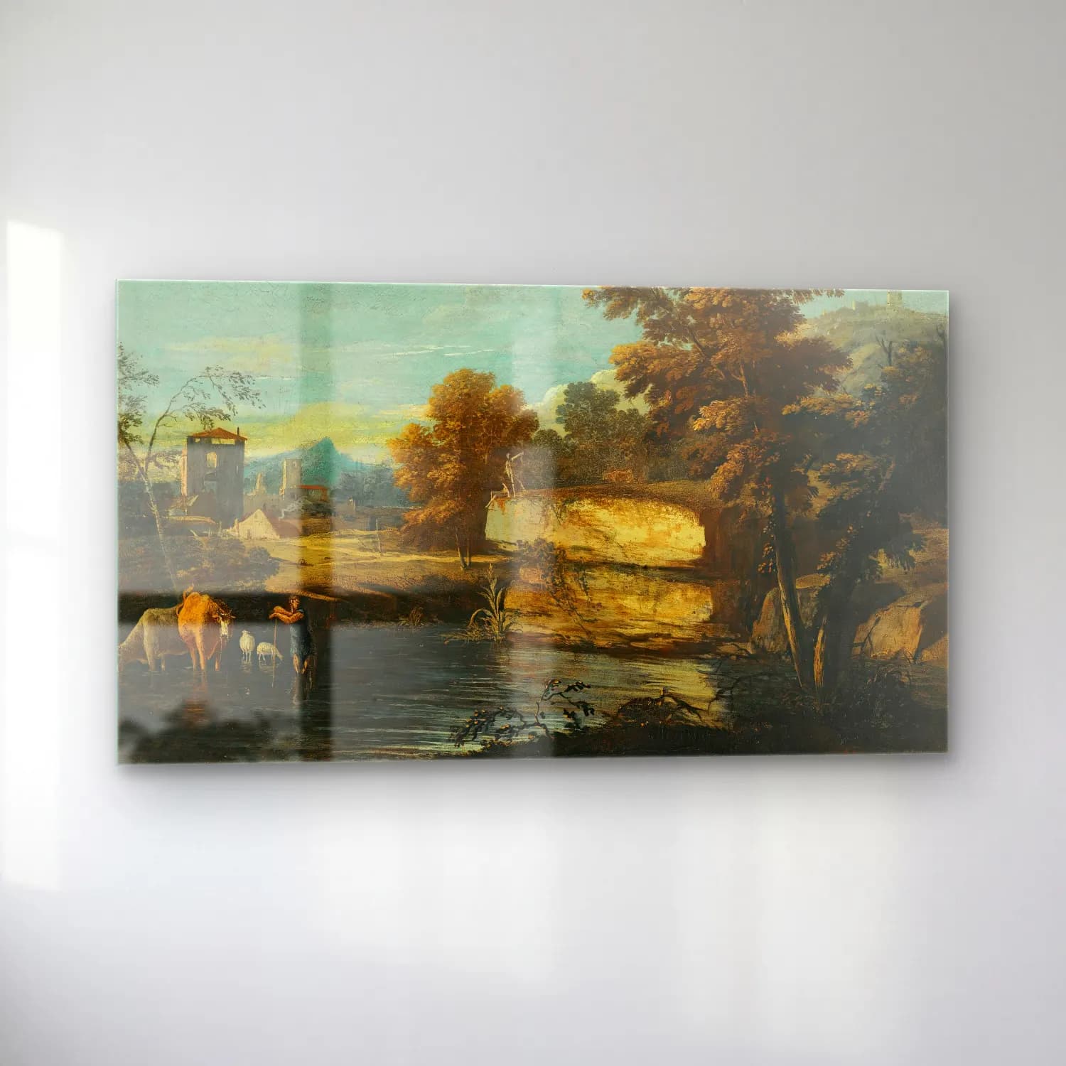 Marco Ricci – A Lacustrine Landscape With A Herder And His Animals… cam tablo — sol açıdan görünüm