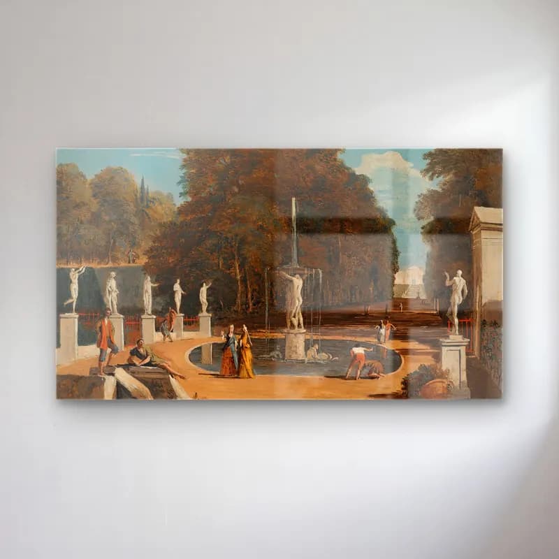 Marco Ricci – A Landscape With Figures Conversing In A Park Beside A… cam tablo — Marco Ricci – A Landscape With Figures Conversing In A Park Beside A… — yağlı boya dini sahne