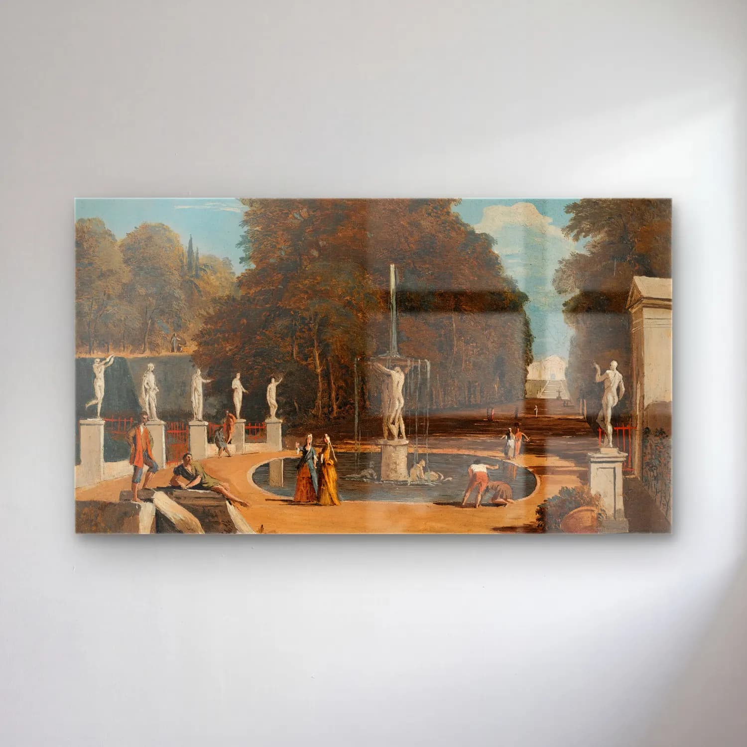 Marco Ricci – A Landscape With Figures Conversing In A Park Beside A… cam tablo — Marco Ricci – A Landscape With Figures Conversing In A Park Beside A… — yağlı boya dini sahne