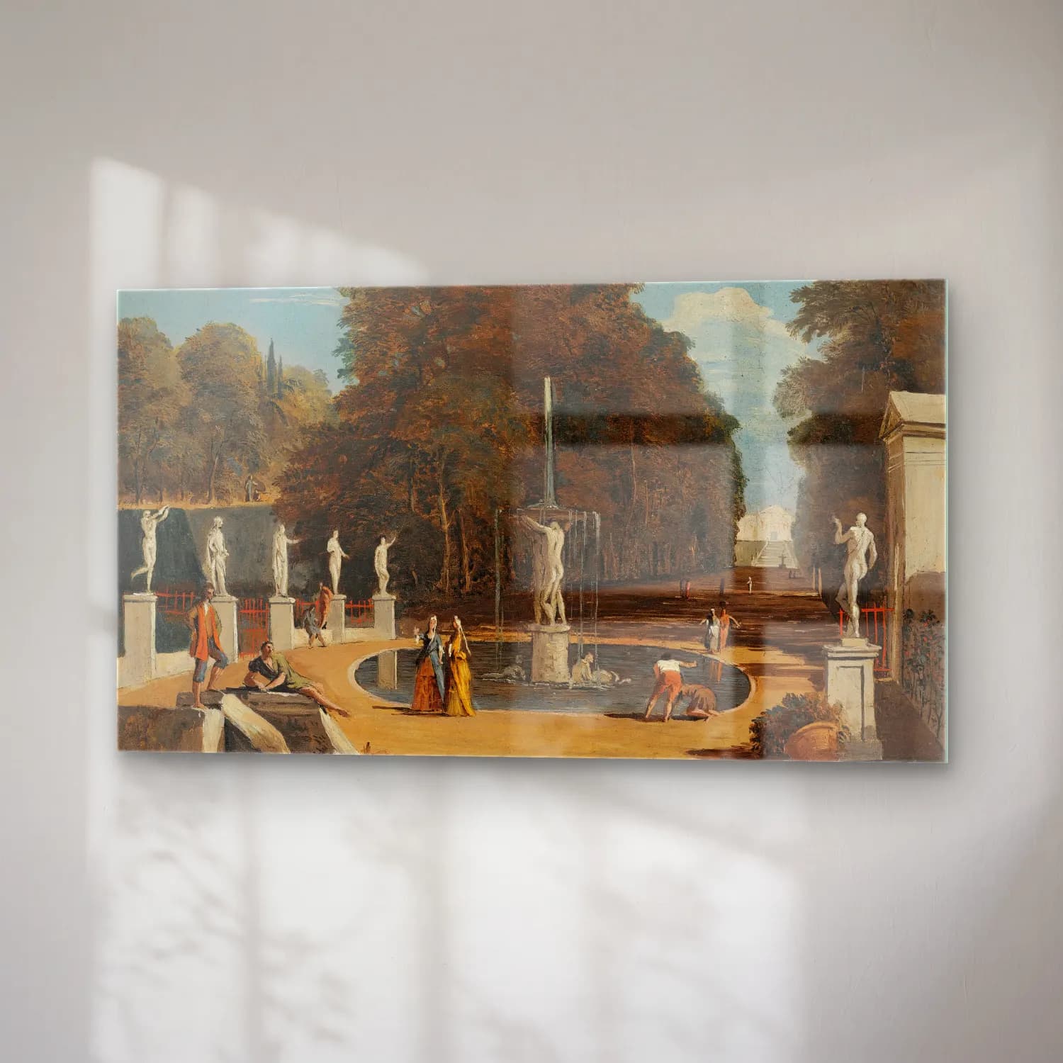 Marco Ricci – A Landscape With Figures Conversing In A Park Beside A… cam tablo — sağ açıdan görünüm