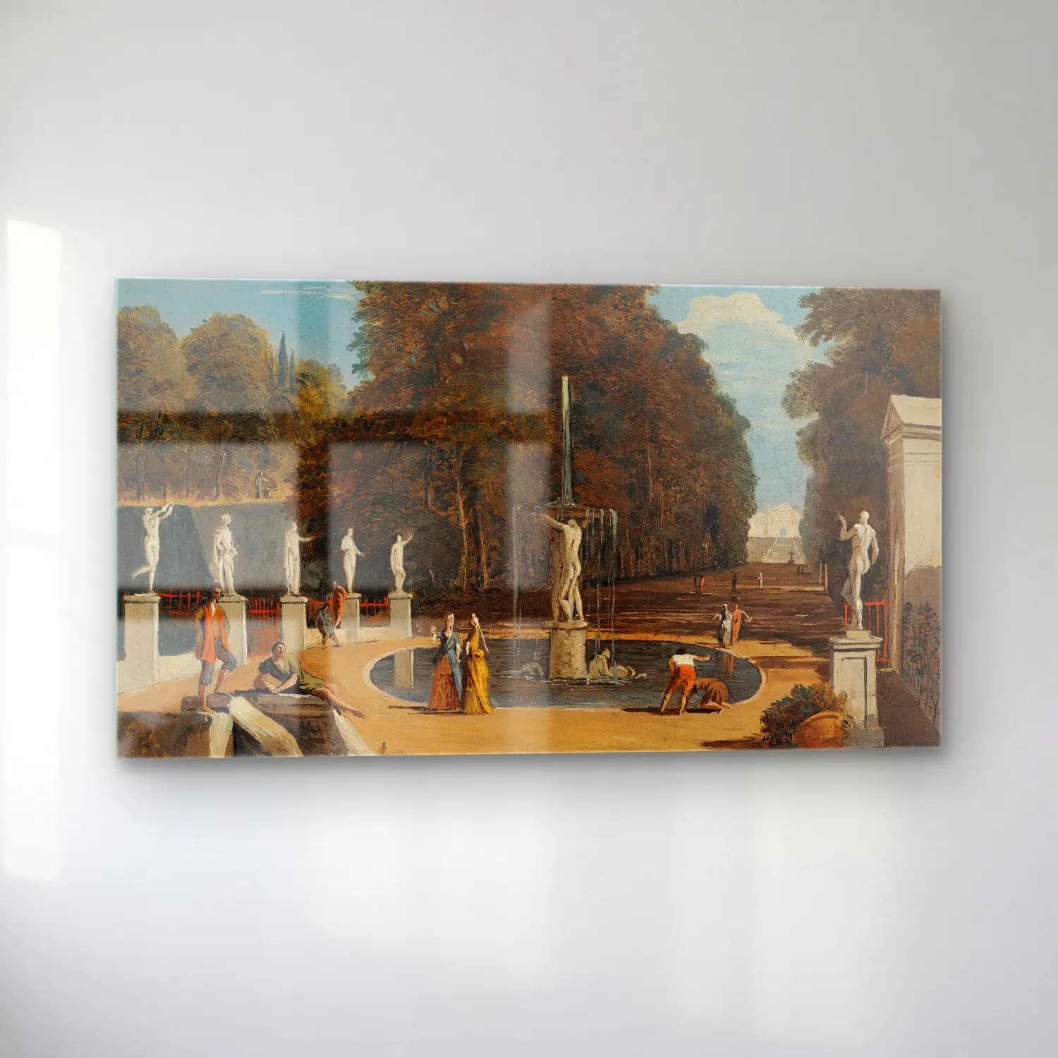 Marco Ricci – A Landscape With Figures Conversing In A Park Beside A… cam tablo — sol açıdan görünüm