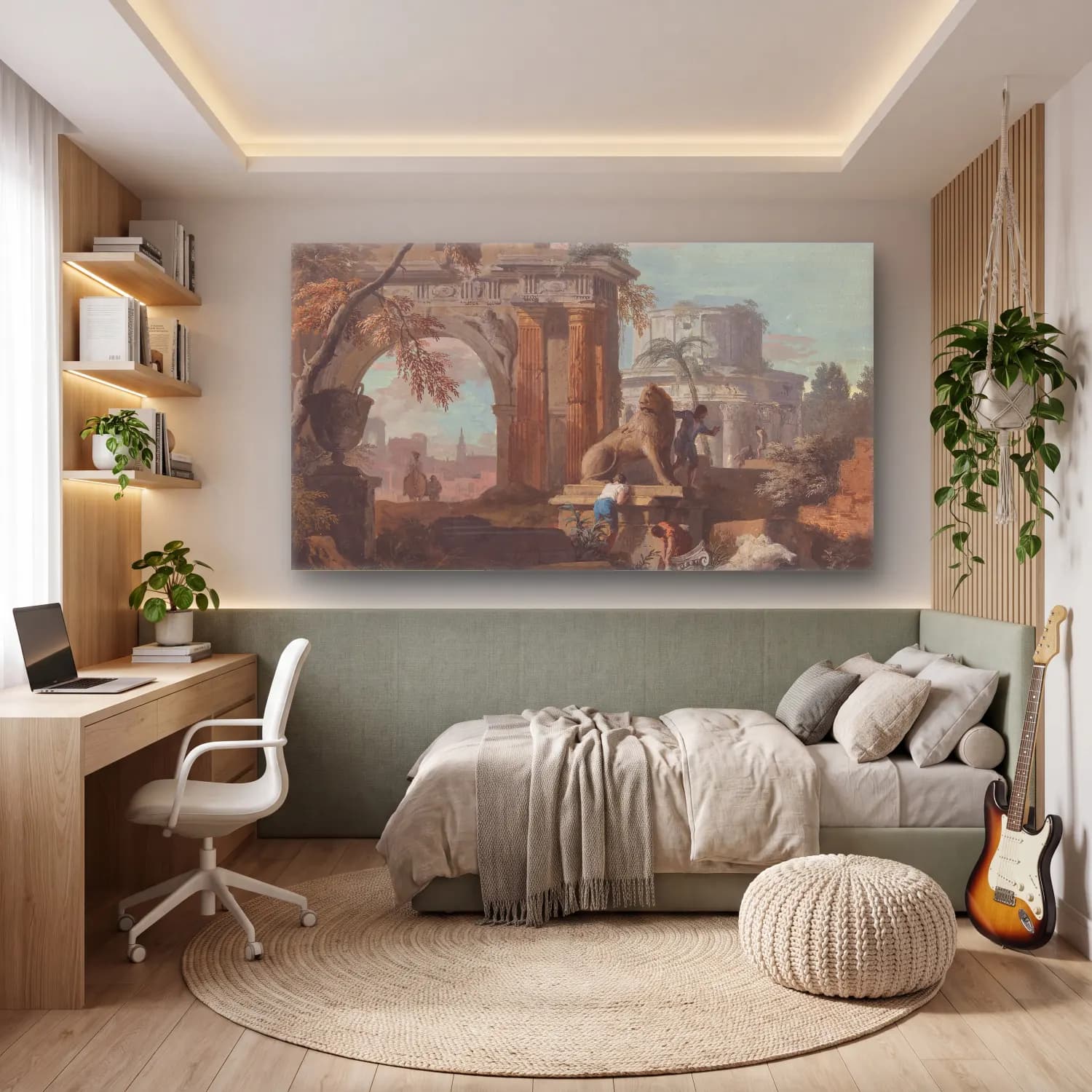 Marco Ricci – Capriccio with Roman Ruins cam tablo — genç odasında