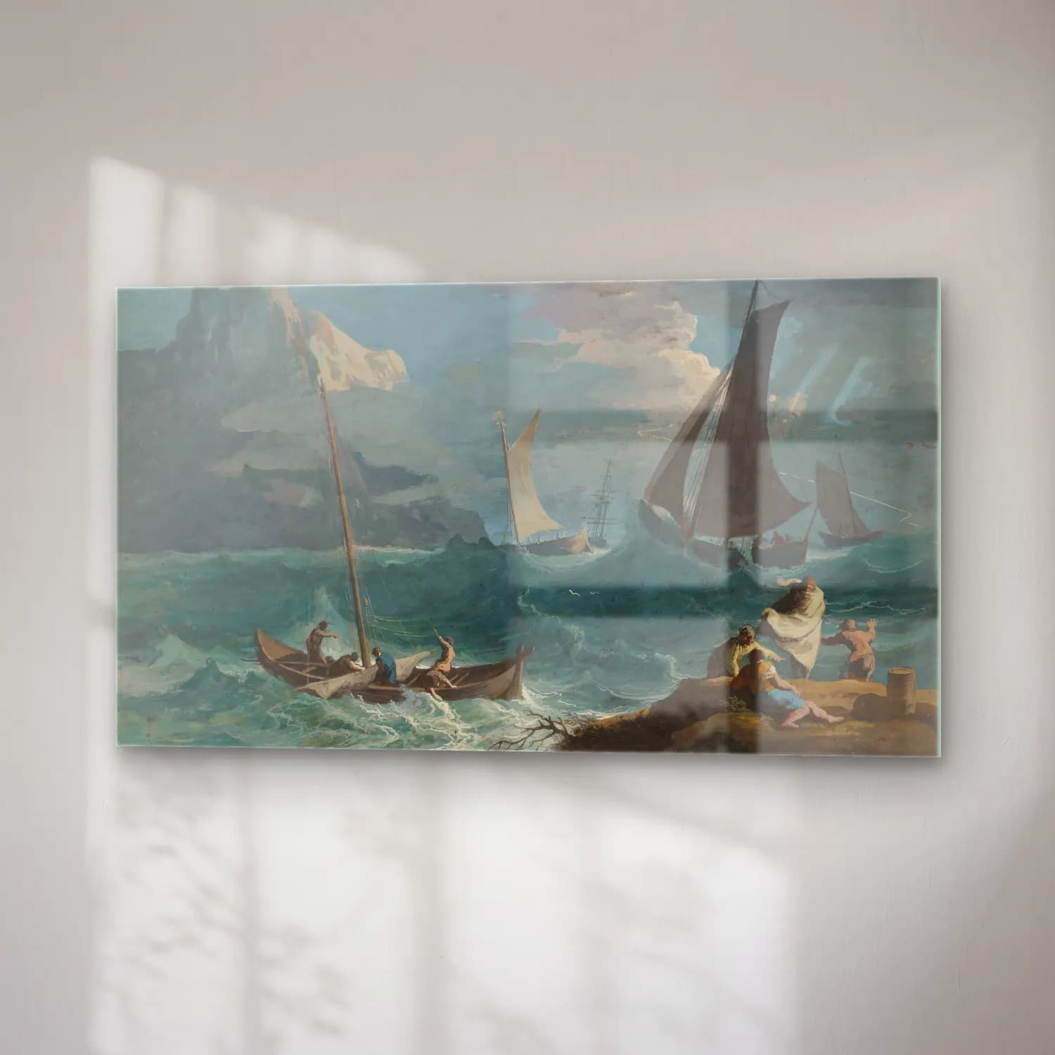 Marco Ricci – Fishing Boats in a Storm (about 1715) cam tablo — sağ açıdan görünüm