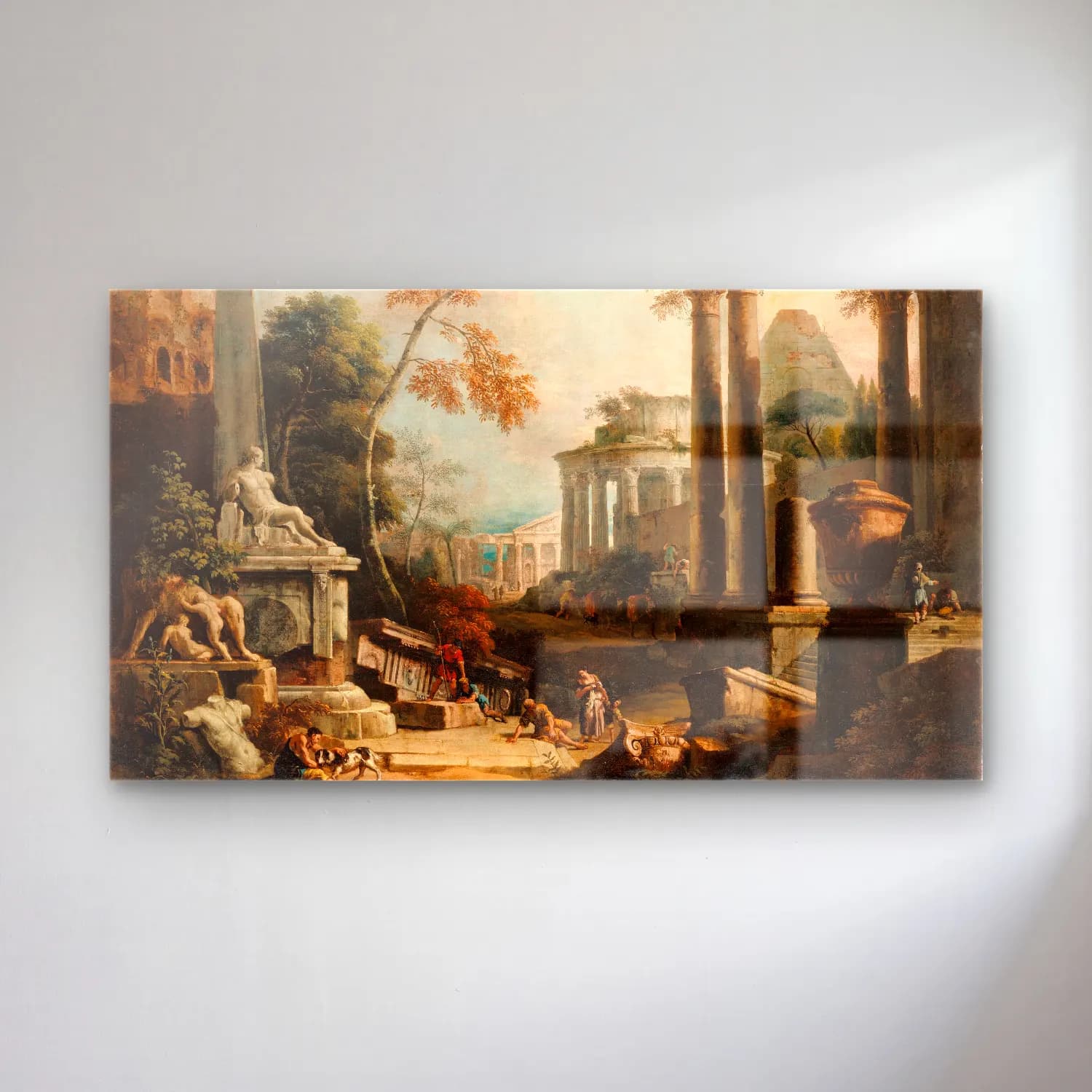 Marco Ricci – Landscape with Classical Ruins and Figures cam tablo — Marco Ricci – Landscape with Classical Ruins and Figures — yağlı boya antik kalıntılar