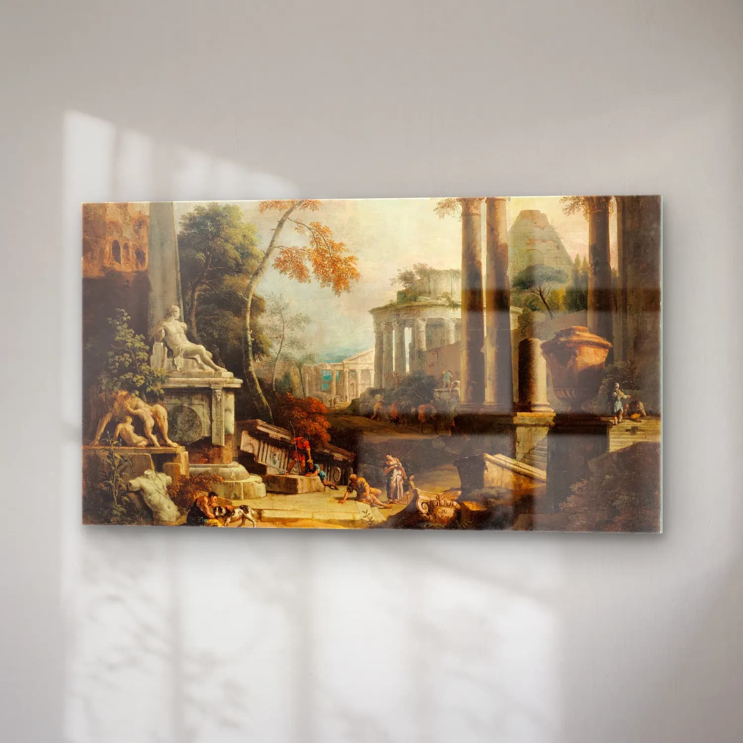 Marco Ricci – Landscape with Classical Ruins and Figures cam tablo — sağ açıdan görünüm