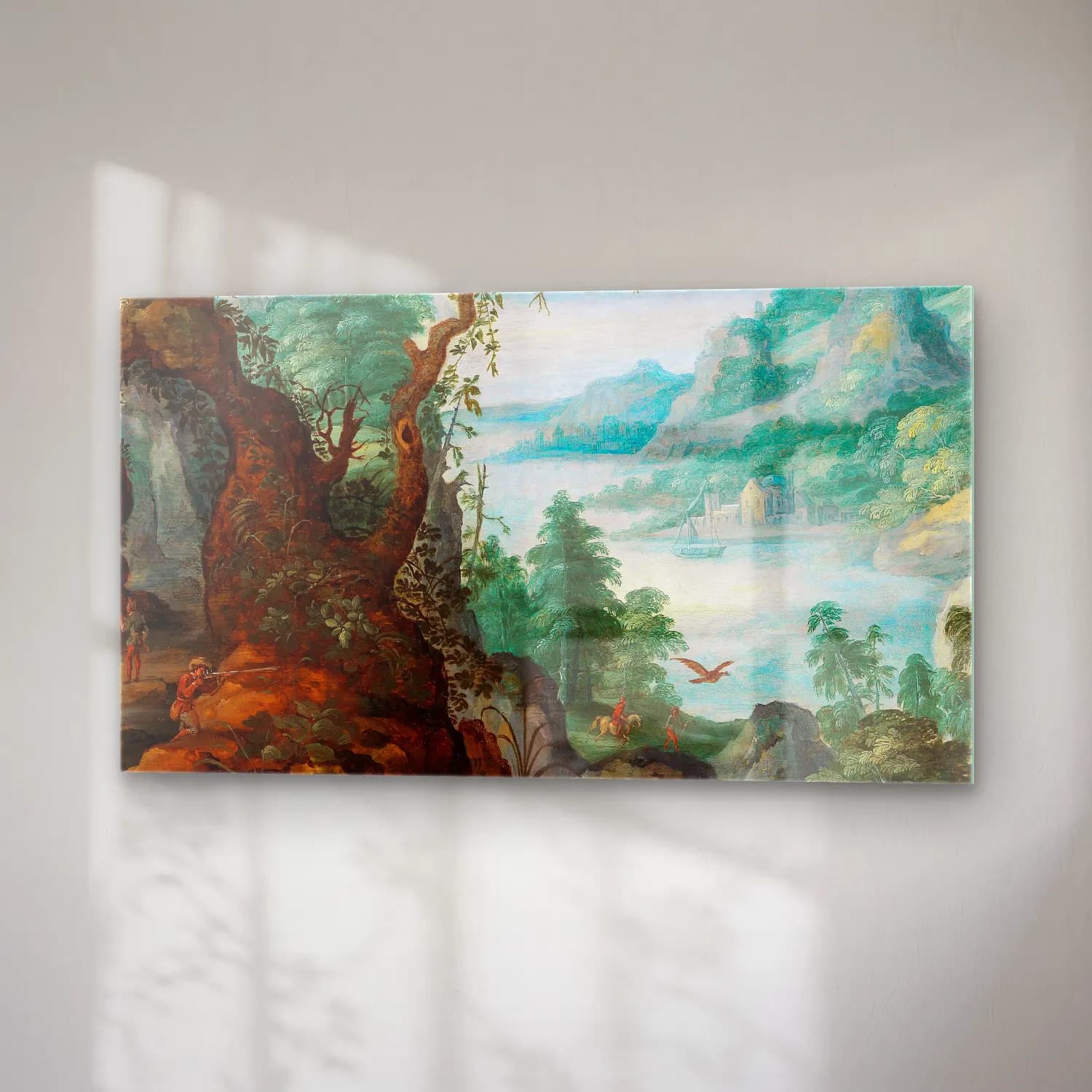 Marten Ryckaert – A mountainous landscape with huntsmen cam tablo — sağ açıdan görünüm